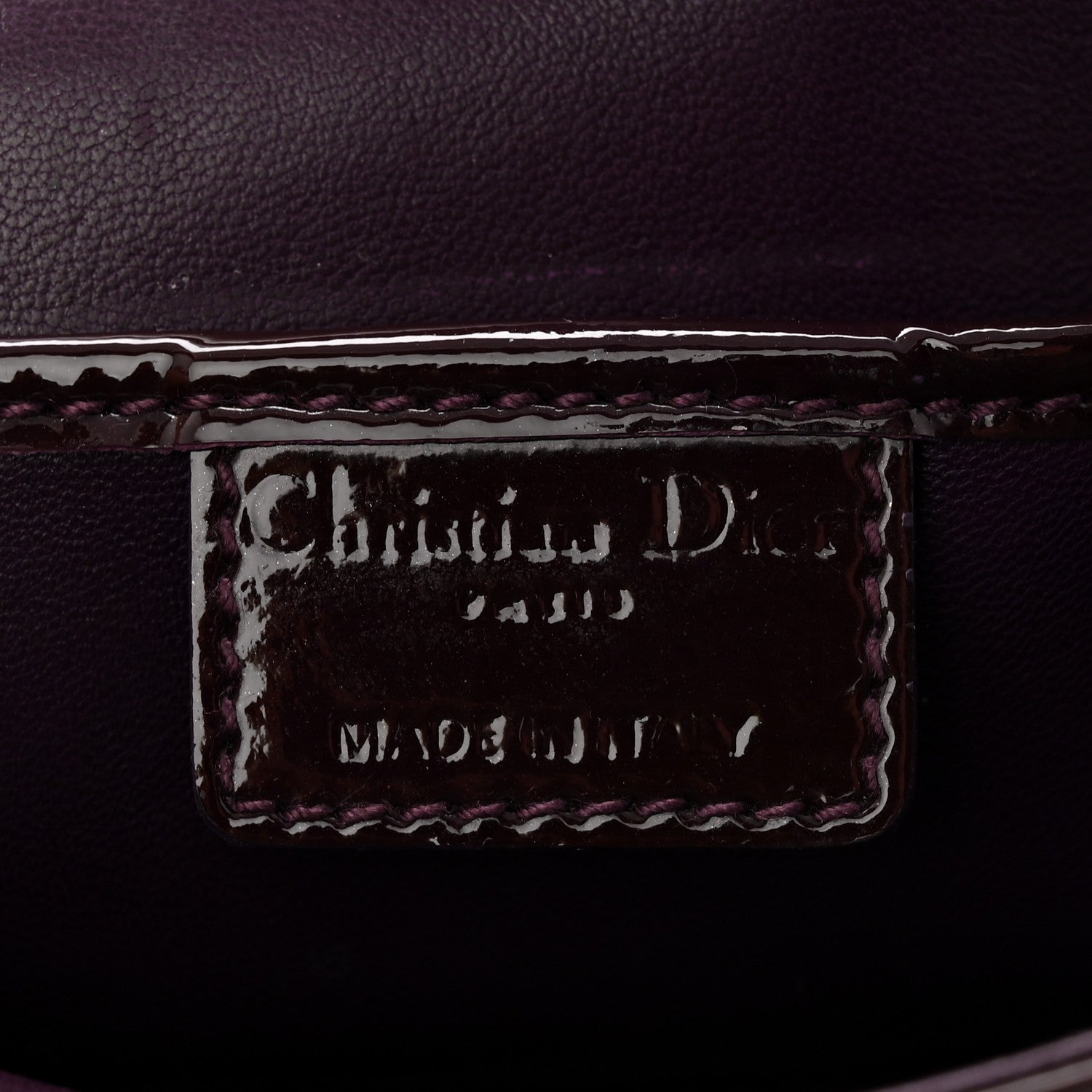 Patent Cannage Lady Dior Chain Wallet Purple