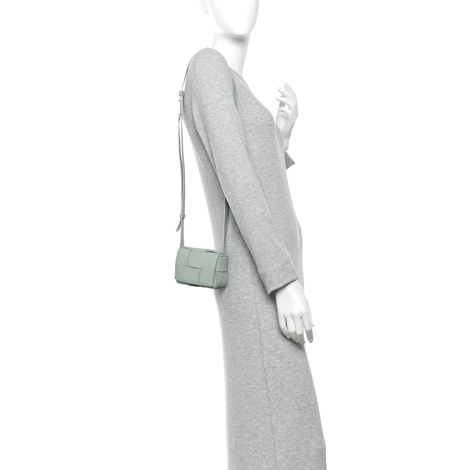 Lambskin Maxi Intreccio Candy Cassette Crossbody Bag Sage