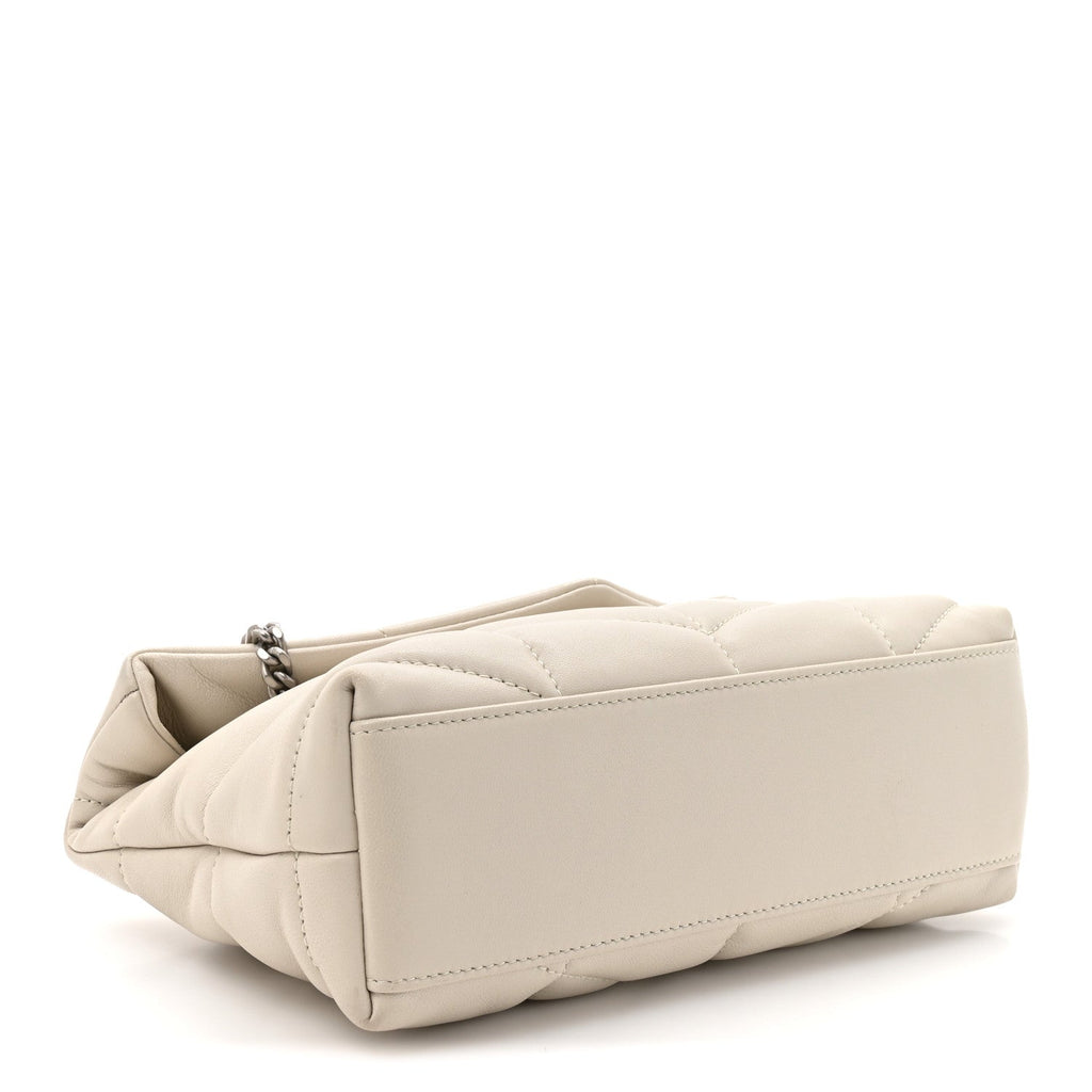 Lambskin Quilted Toy Loulou Puffer Monogram Chain Satchel Crema Soft