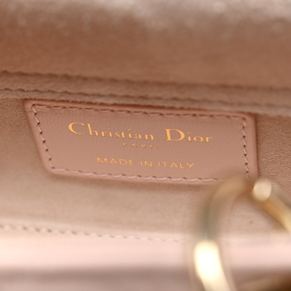 Lambskin Cannage Micro Lady D-Joy Rose Poudre