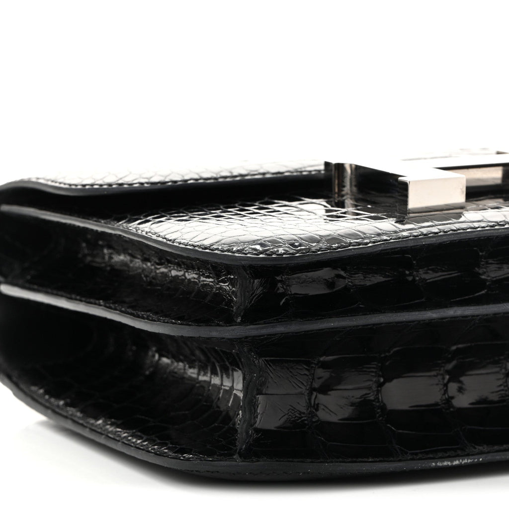 Shiny Alligator Constance 18 Black