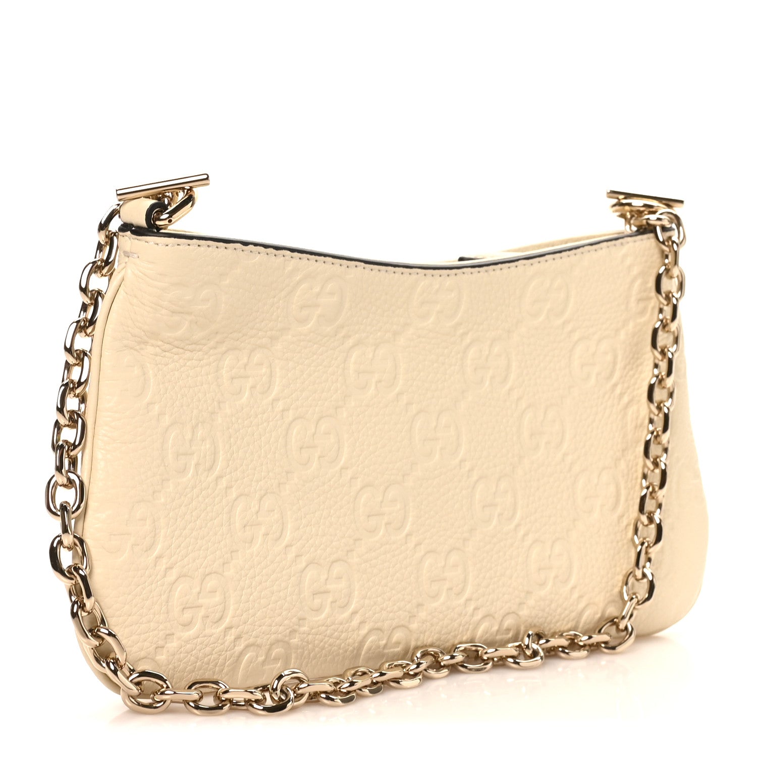 GG Grainy Calfskin Emblem Super Mini Shoulder Bag Ivory