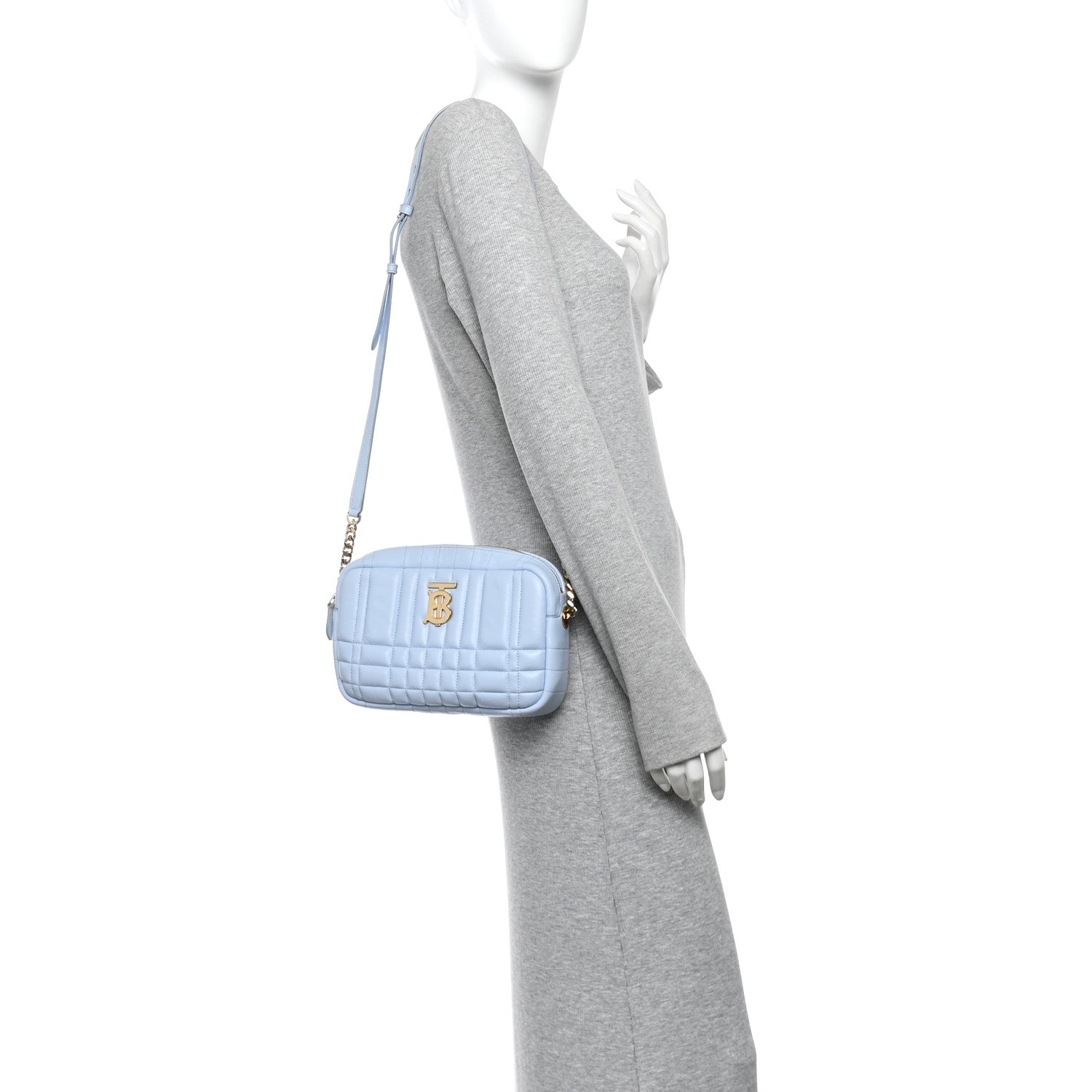 Lambskin Quilted Small Lola Camera Bag Pale Blue