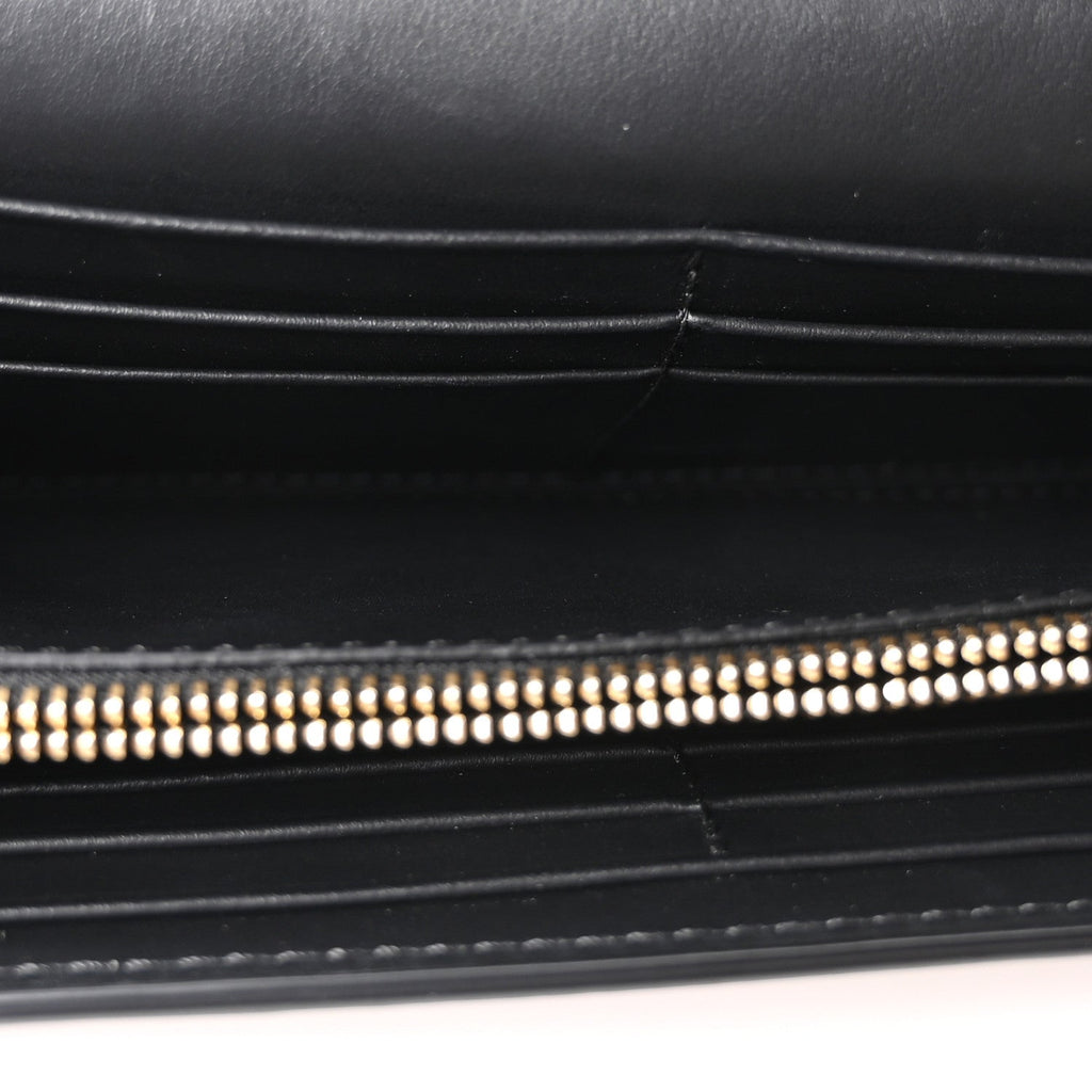 Grainy Calfskin House Check Henley Wallet On Chain Black