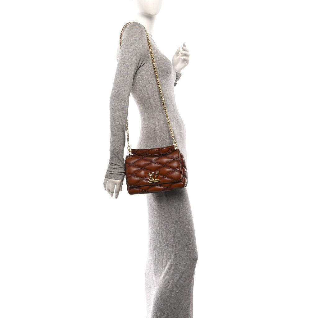 Lambskin Malletage Top Handle GO-14 MM Tan