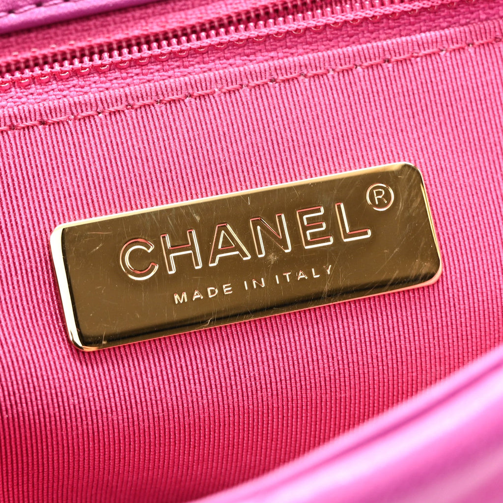 Lambskin Quilted Medium Chanel 19 Flap Purple