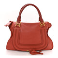 Calfskin Large Marcie Satchel Maple Leaf