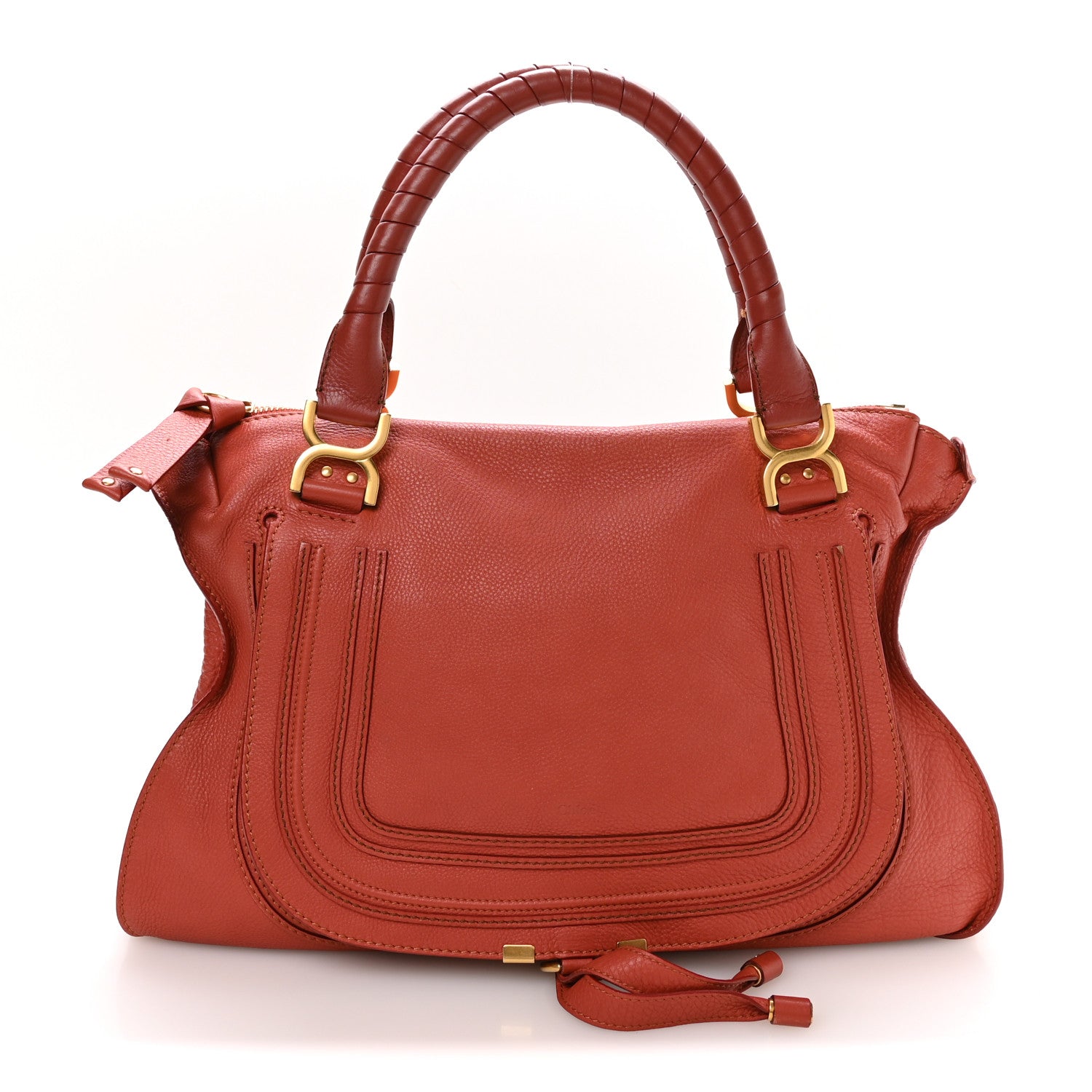 Calfskin Large Marcie Satchel Maple Leaf