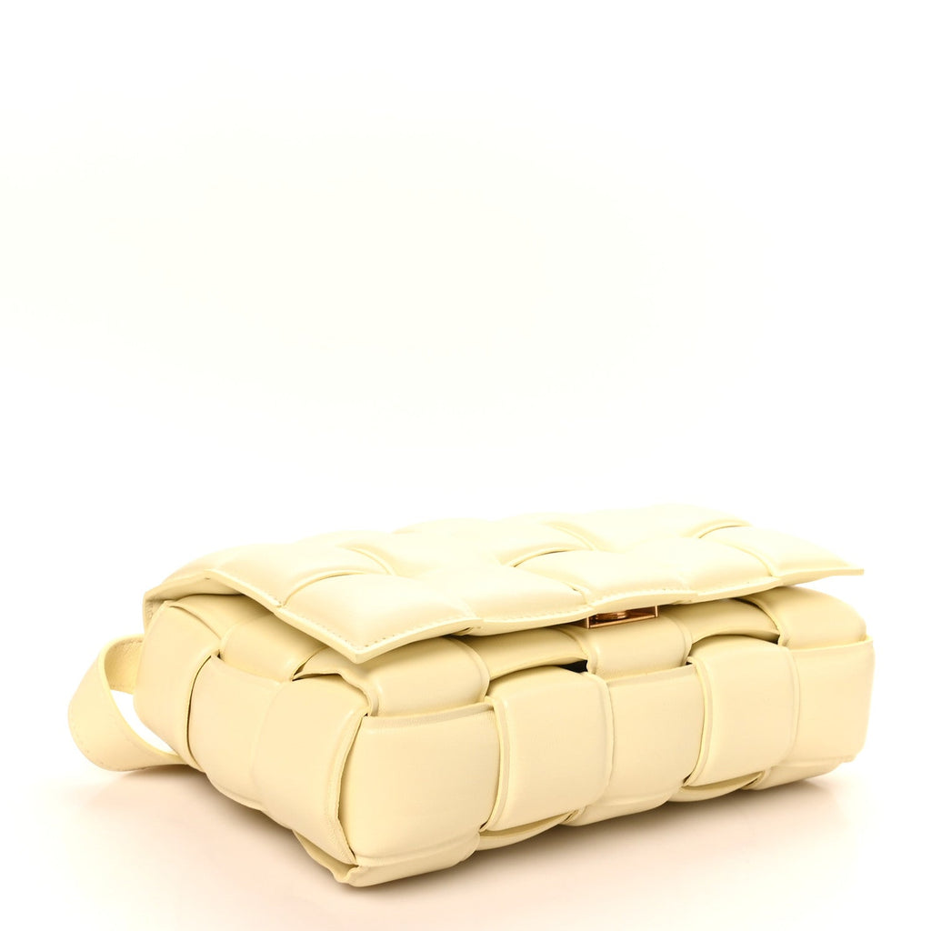 Nappa Maxi Intreccio Padded Cassette Crossbody Bag Ice Cream