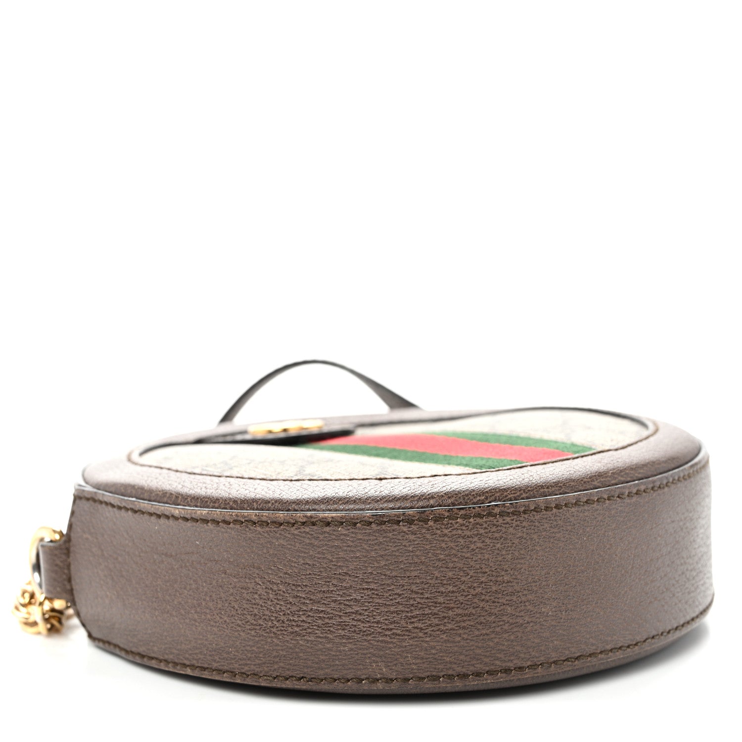 GG Supreme Monogram Web Mini Ophidia Round Shoulder Bag Brown