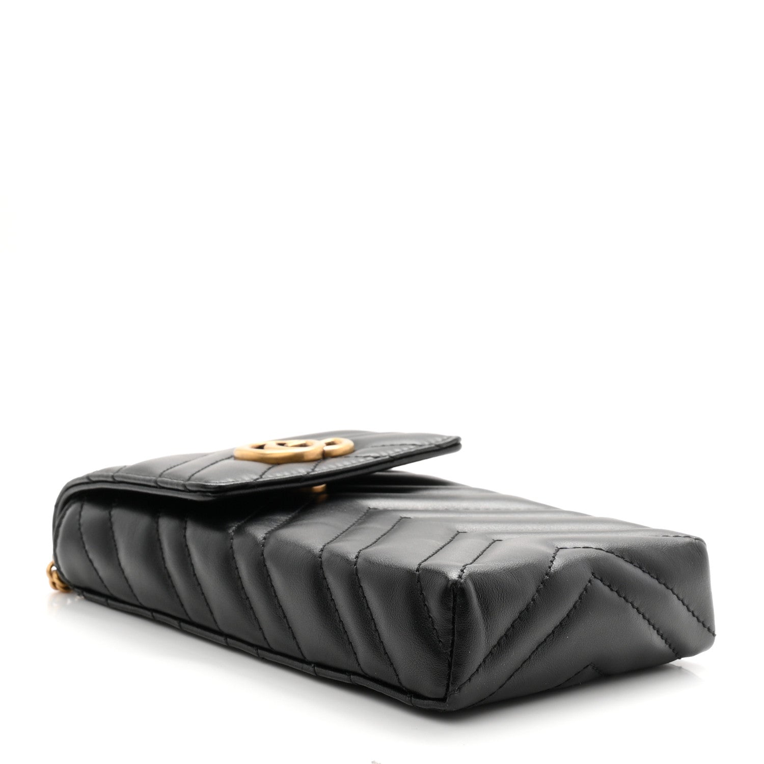 Calfskin Small GG Marmont Phone Crossbody Bag Black