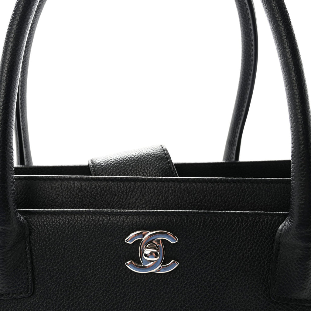 Calfskin Cerf Executive Shopper Tote Black