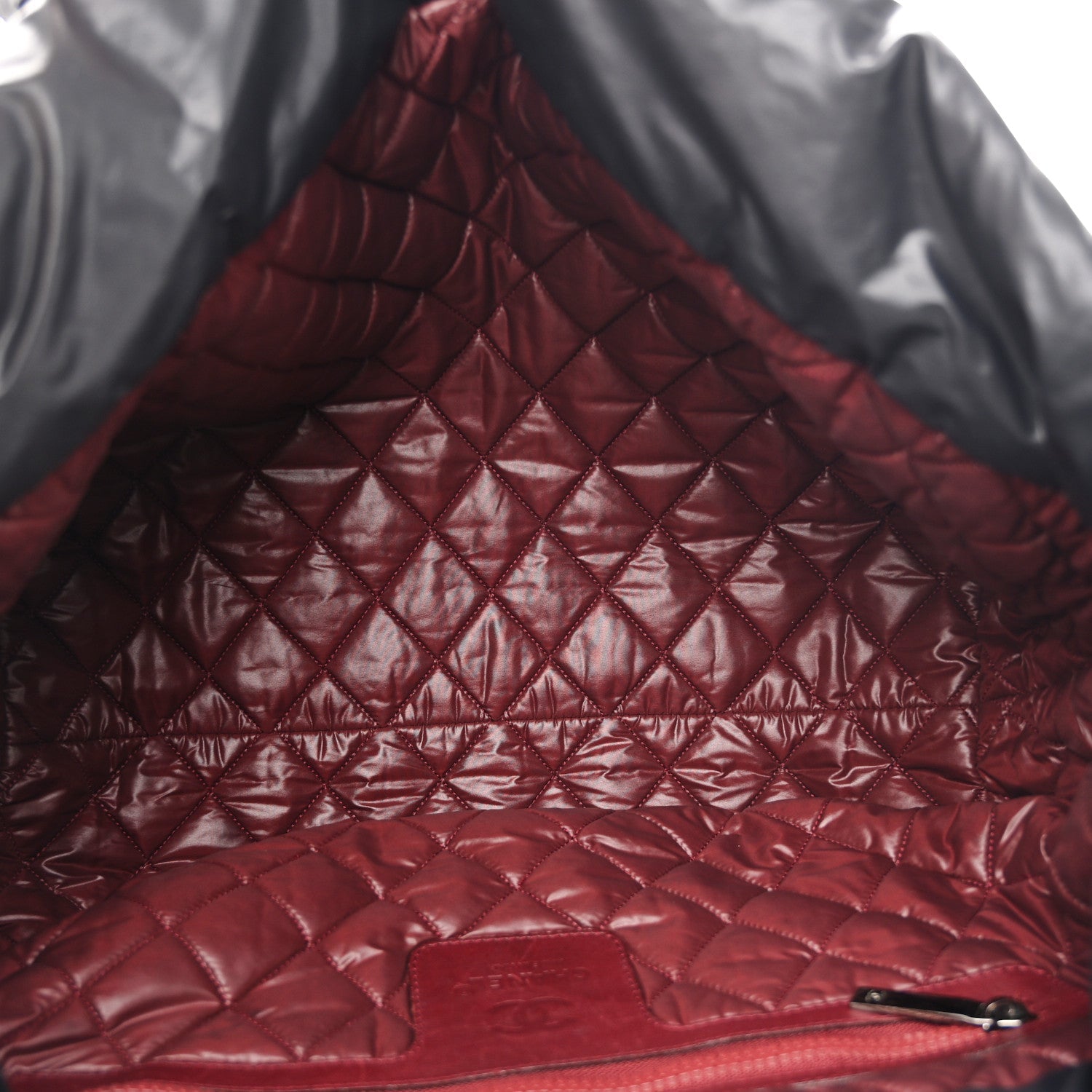 Lambskin Quilted Large Coco Cocoon Reversible Tote Black