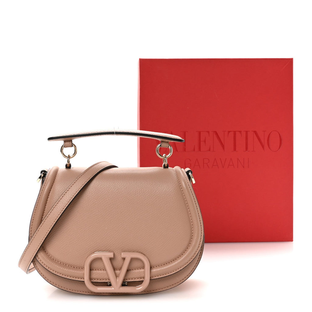 Grainy Calfskin VSling Saddle Bag Rose Cannelle