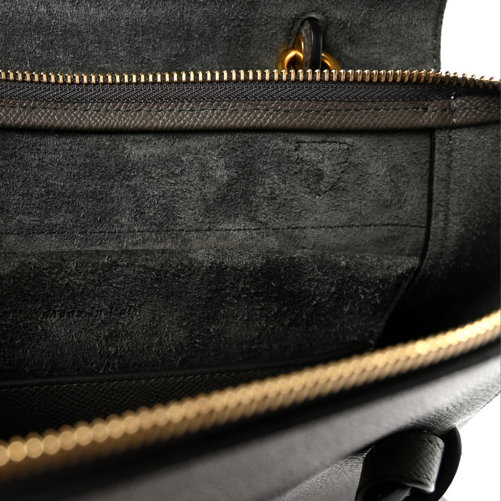Grained Calfskin Micro Belt Bag Grey