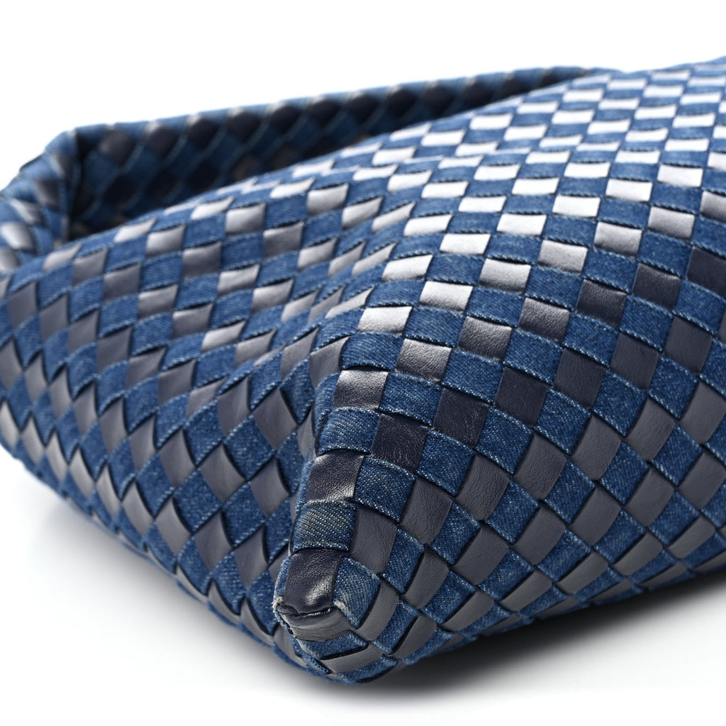 Denim Calfskin Intrecciato Large Hop Abyss Indigo