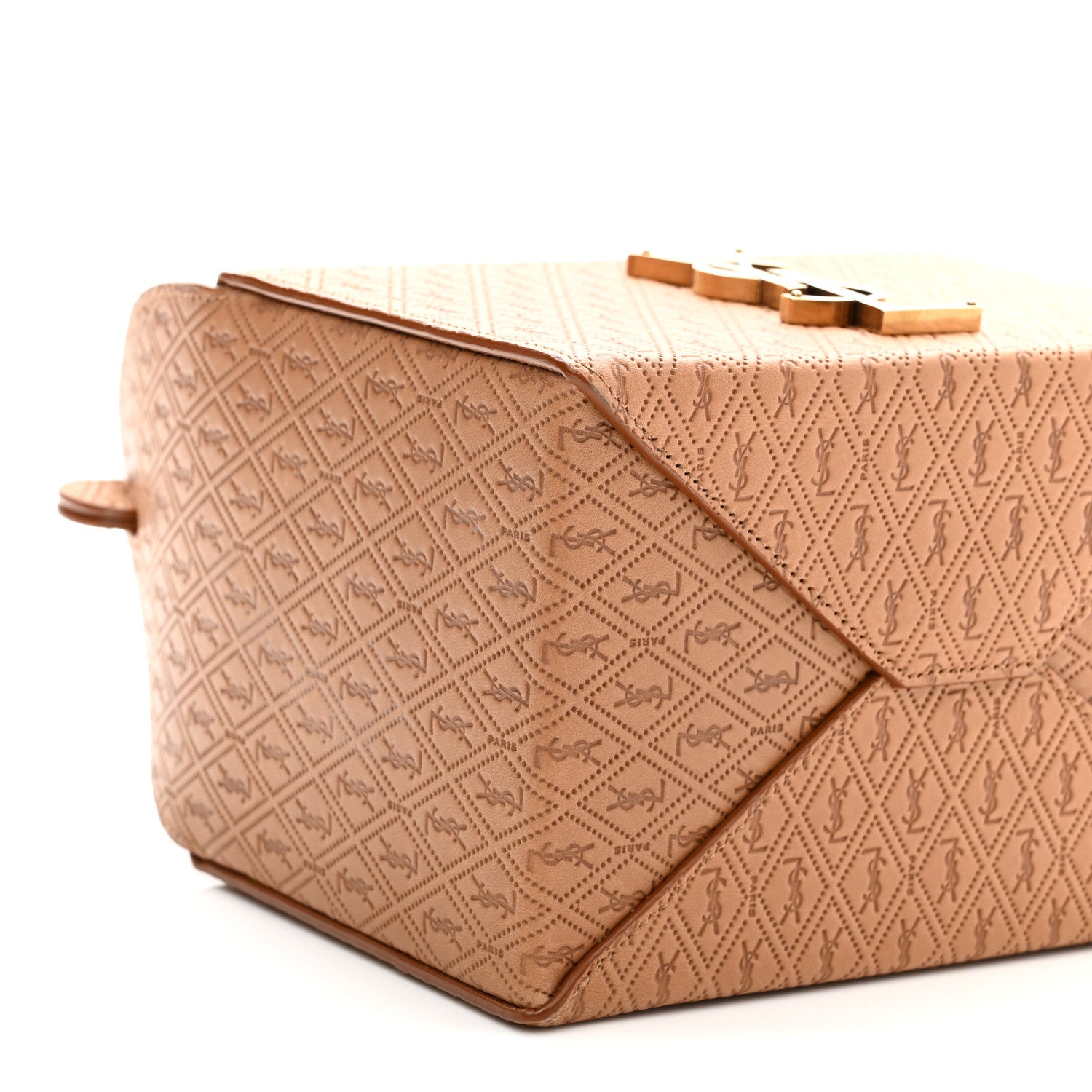 Calfskin Monogram Take Away Box Dusty Vintage Brown Gold