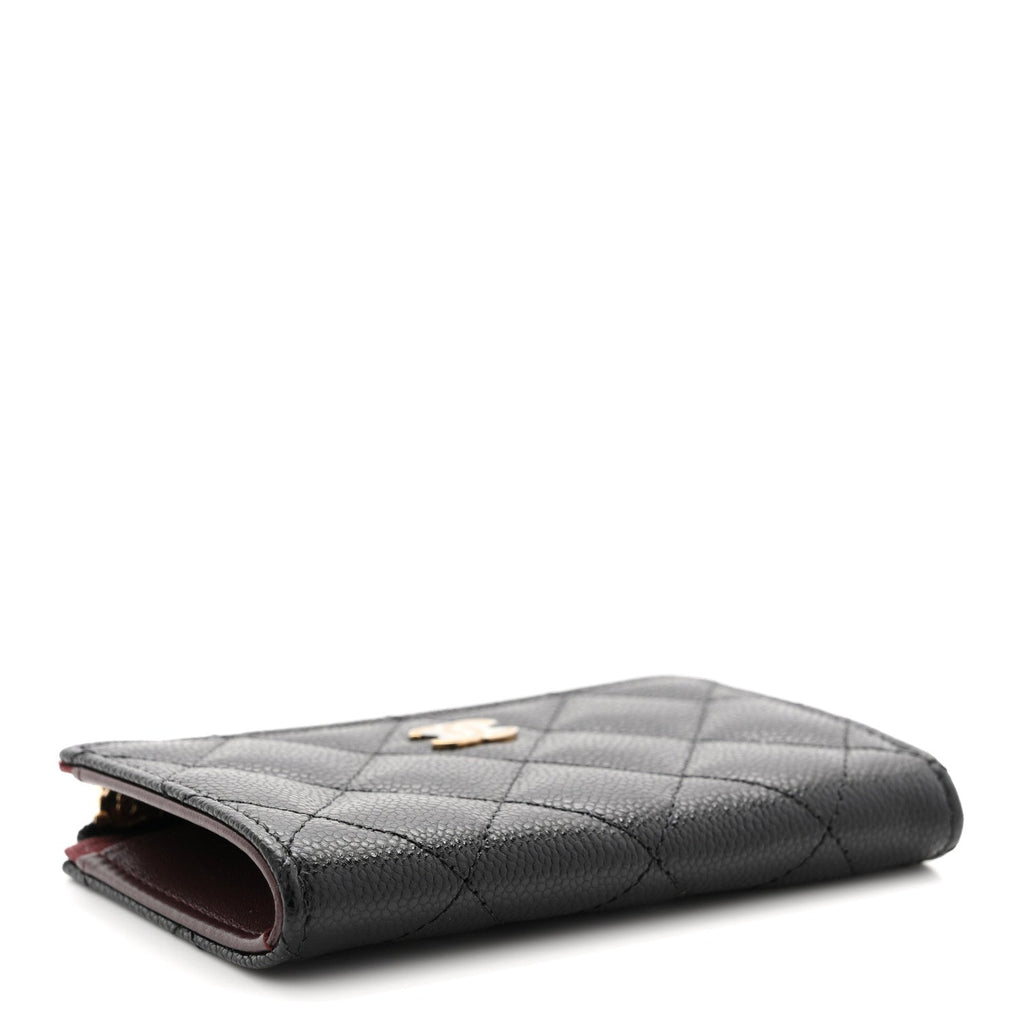 Caviar Quilted Zipped Key Holder Case Black