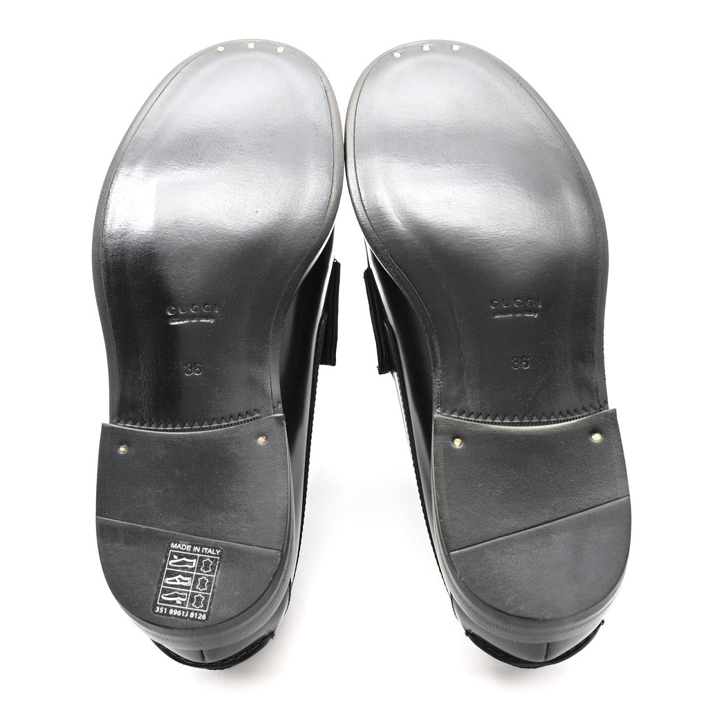 Calfskin Millennial Ribot Womens GG Loafers 36 Black