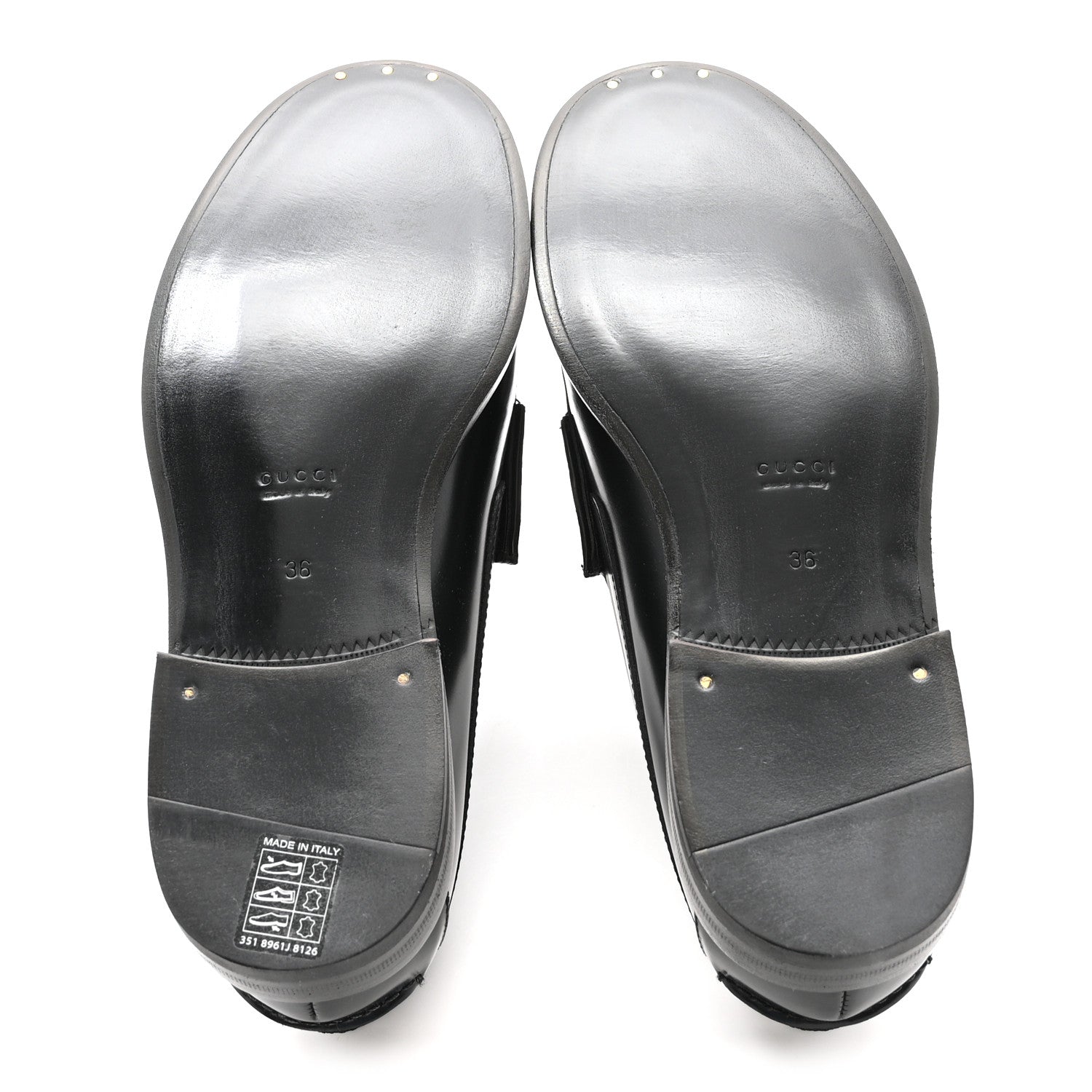 Calfskin Millennial Ribot Womens GG Loafers 36 Black