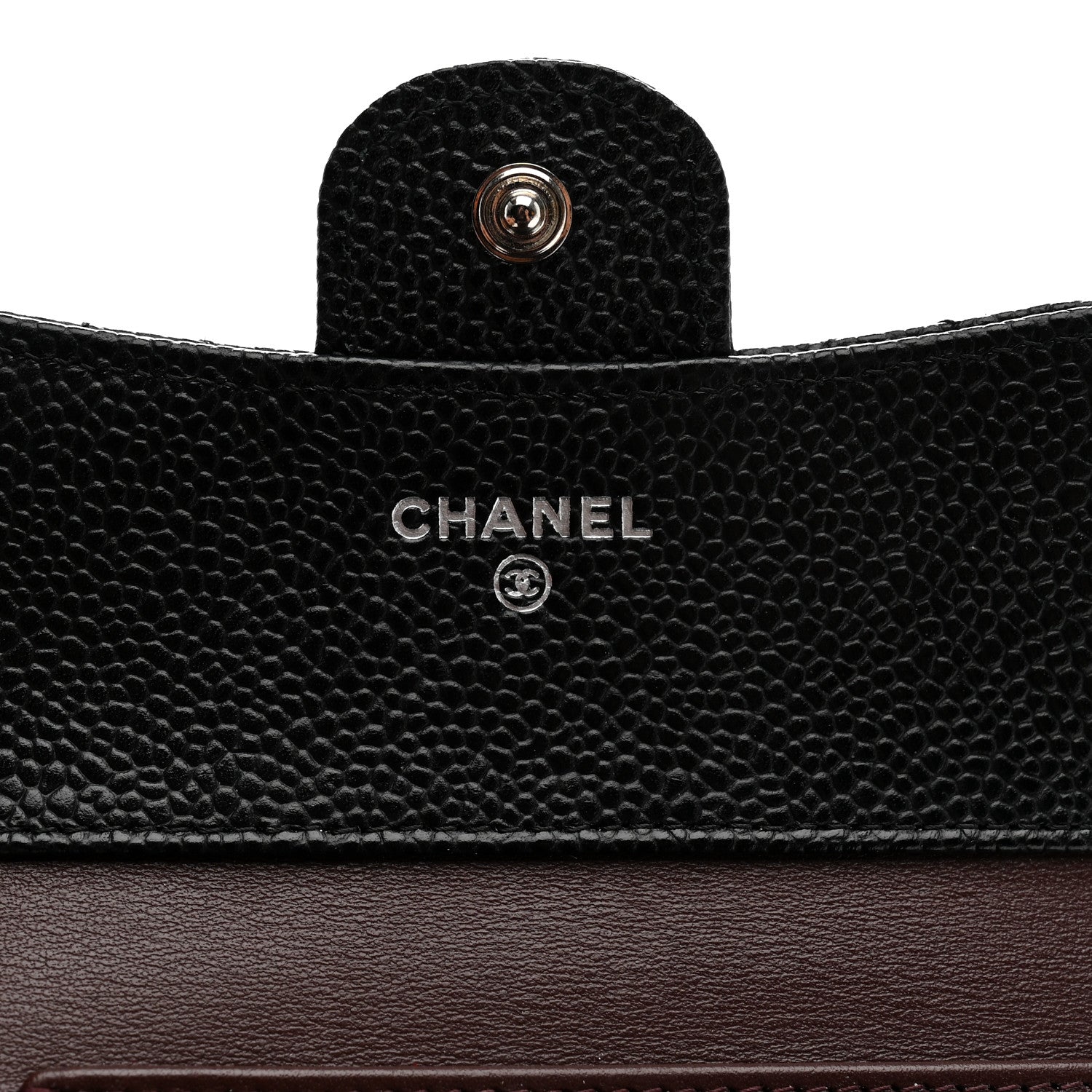 Caviar Quilted Compact Flap Wallet Black
