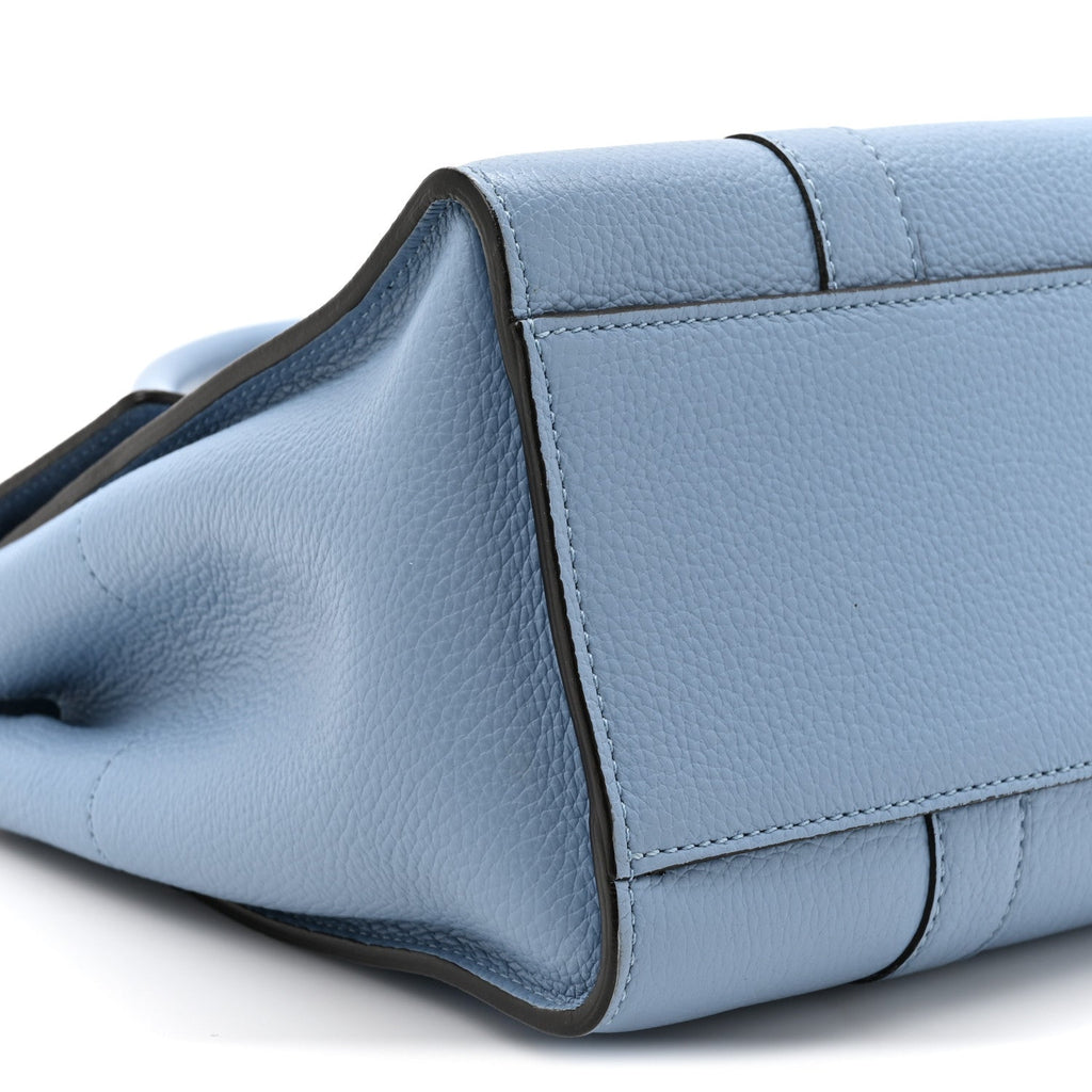 Classic Grain Calfskin Small Bayswater Porcelain Blue
