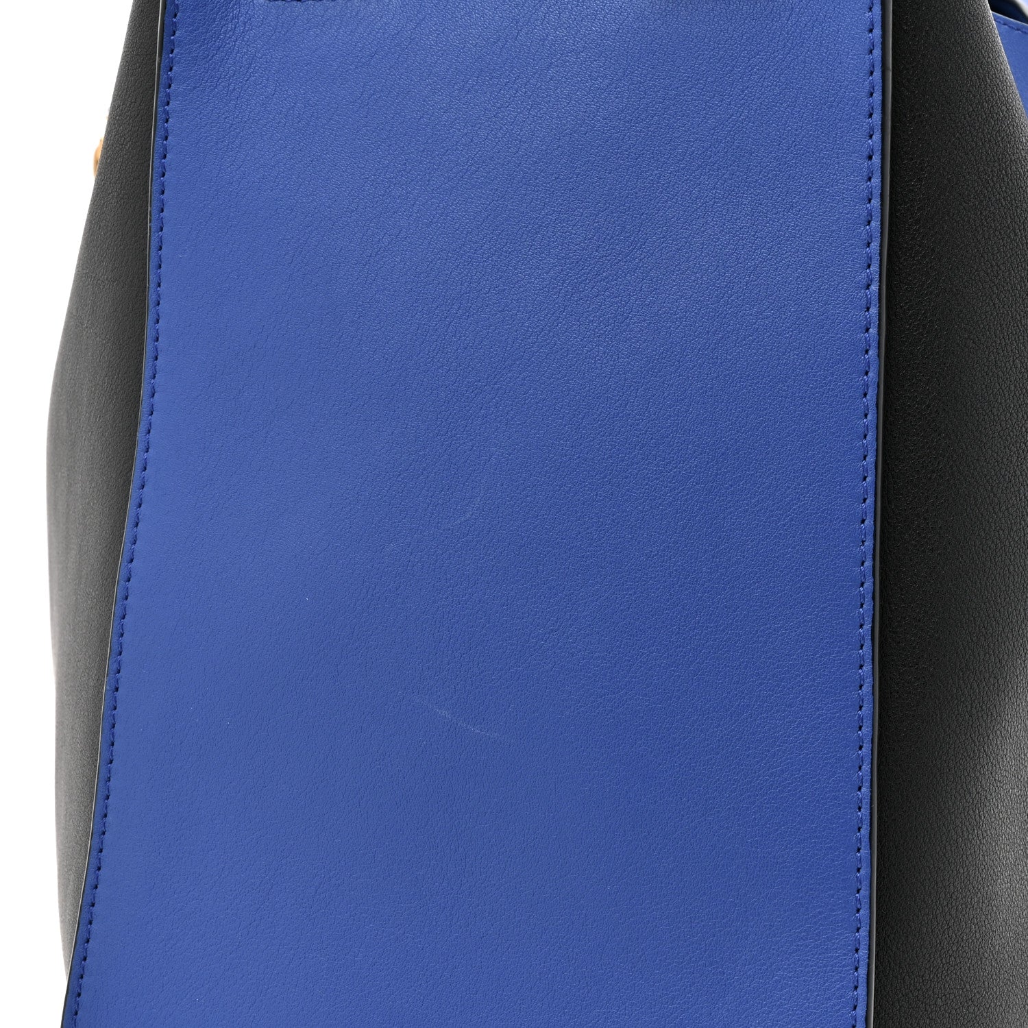 Calfskin Medium Hammock Shoulder Bag Electric Blue Black