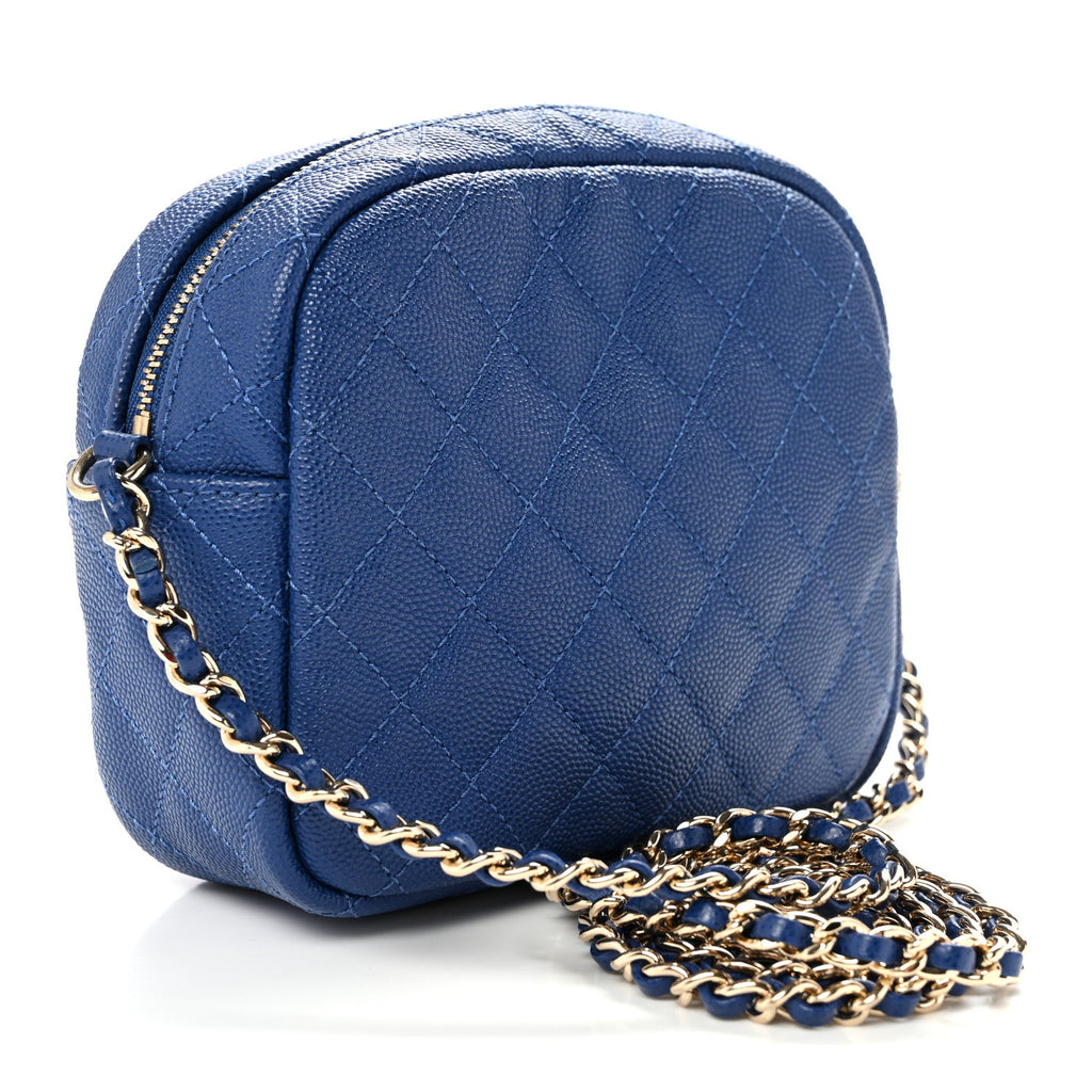 Caviar Quilted CC Day Camera Case Blue