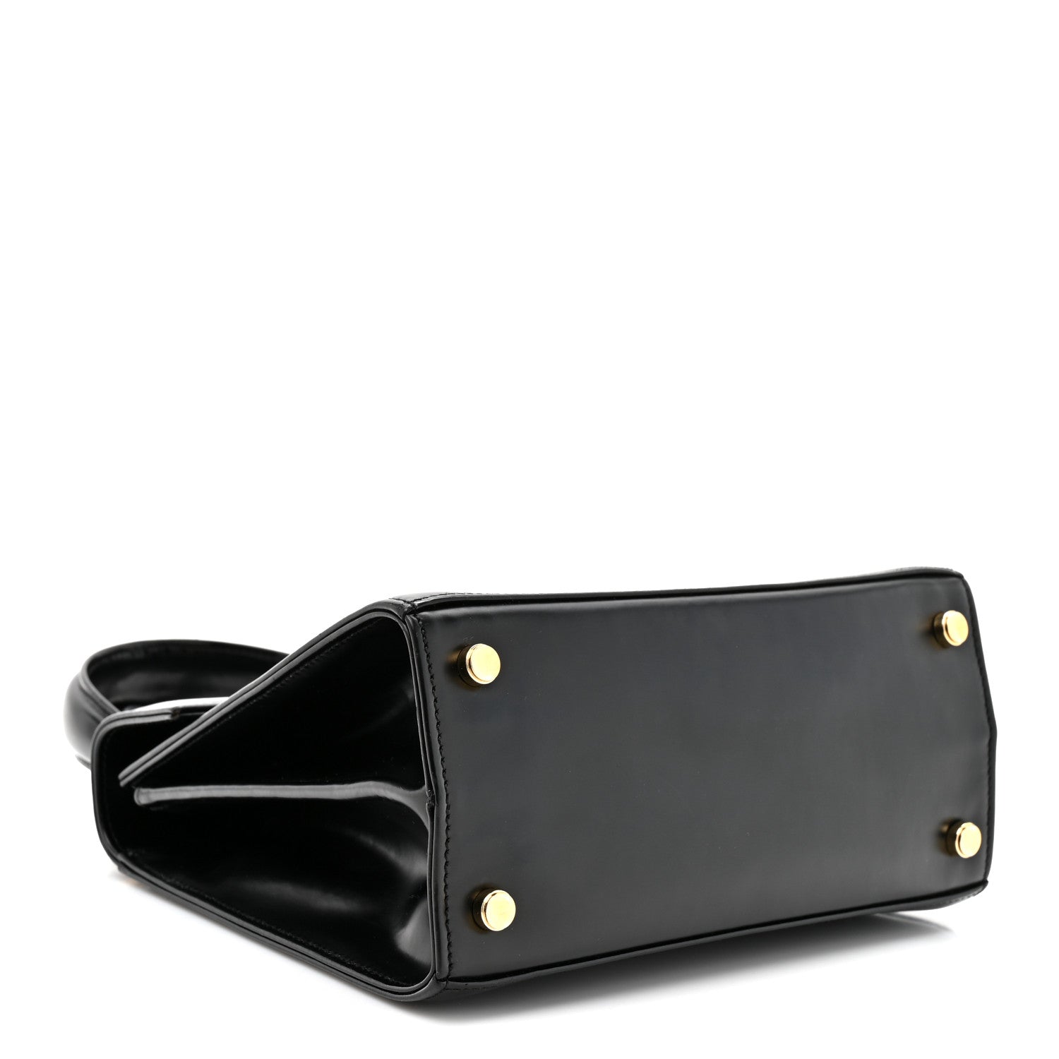 Brushed Off Calfskin Small Iconic Top Handle Black
