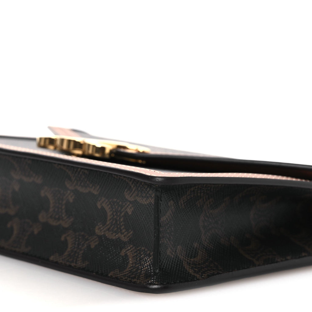 Triomphe Canvas Calfskin Margo Wallet on Chain Tan