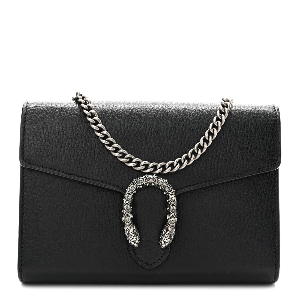 Calfskin Mini Dionysus Chain Wallet Black