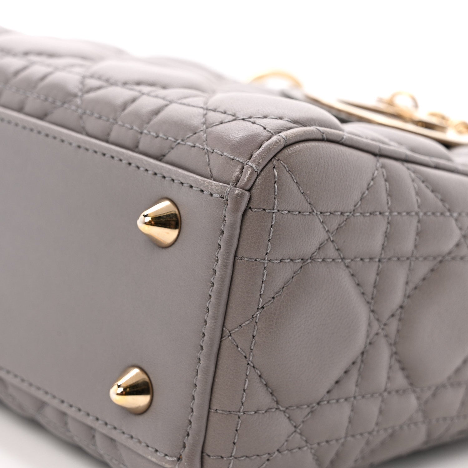 Lambskin Cannage Small Lady Dior Grey