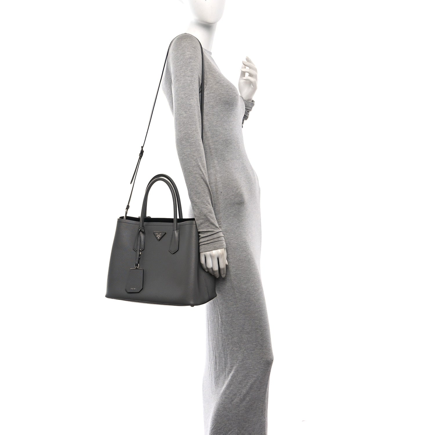 Saffiano Cuir Small Double Bag Marmo