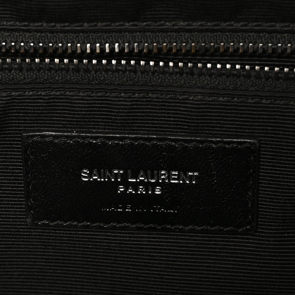 Grain De Poudre Textured Mixed Matelasse Large Triquilt Monogram Monochrome Satchel Black