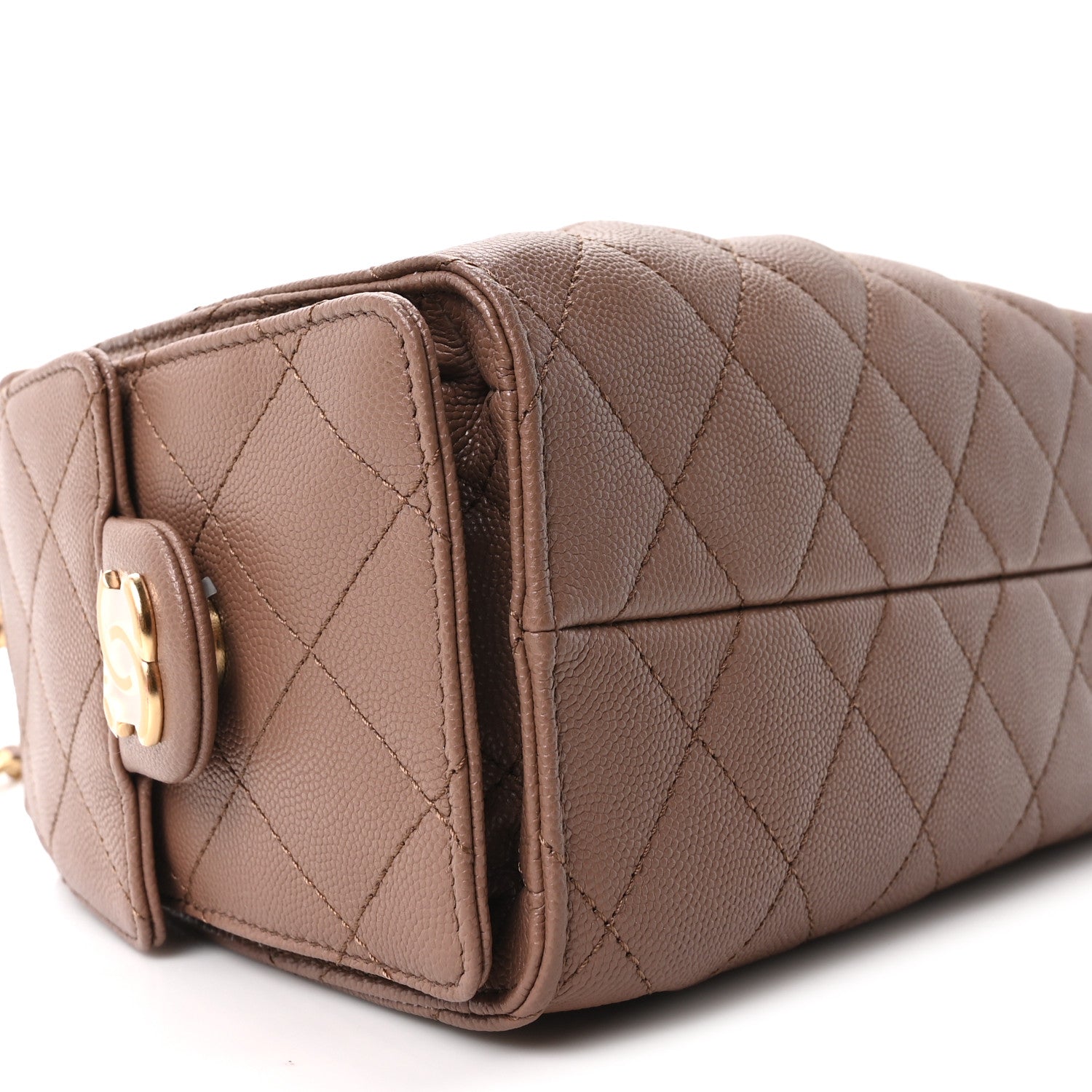 Caviar Quilted Mini Chanel 25 Handbag Brown
