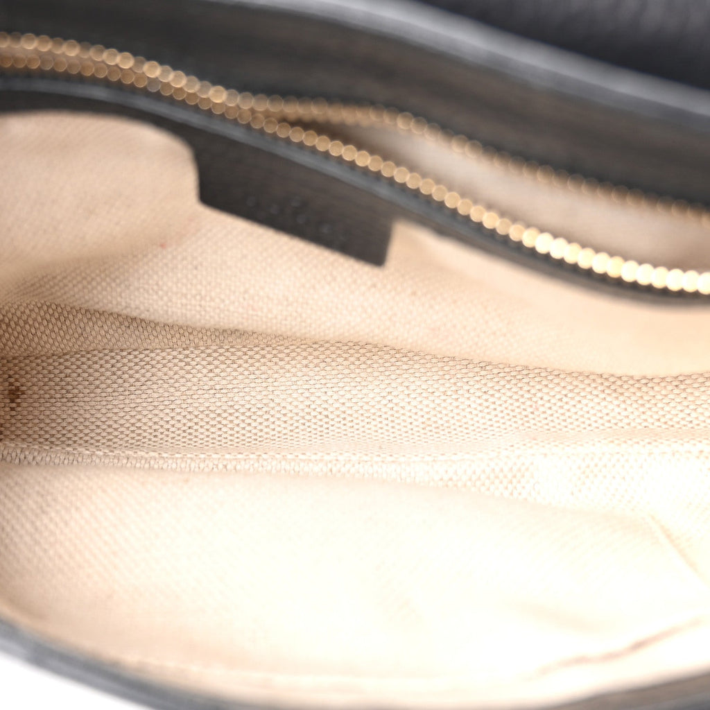 Pebbled Calfskin Medium Soho Flap Crossbody Black