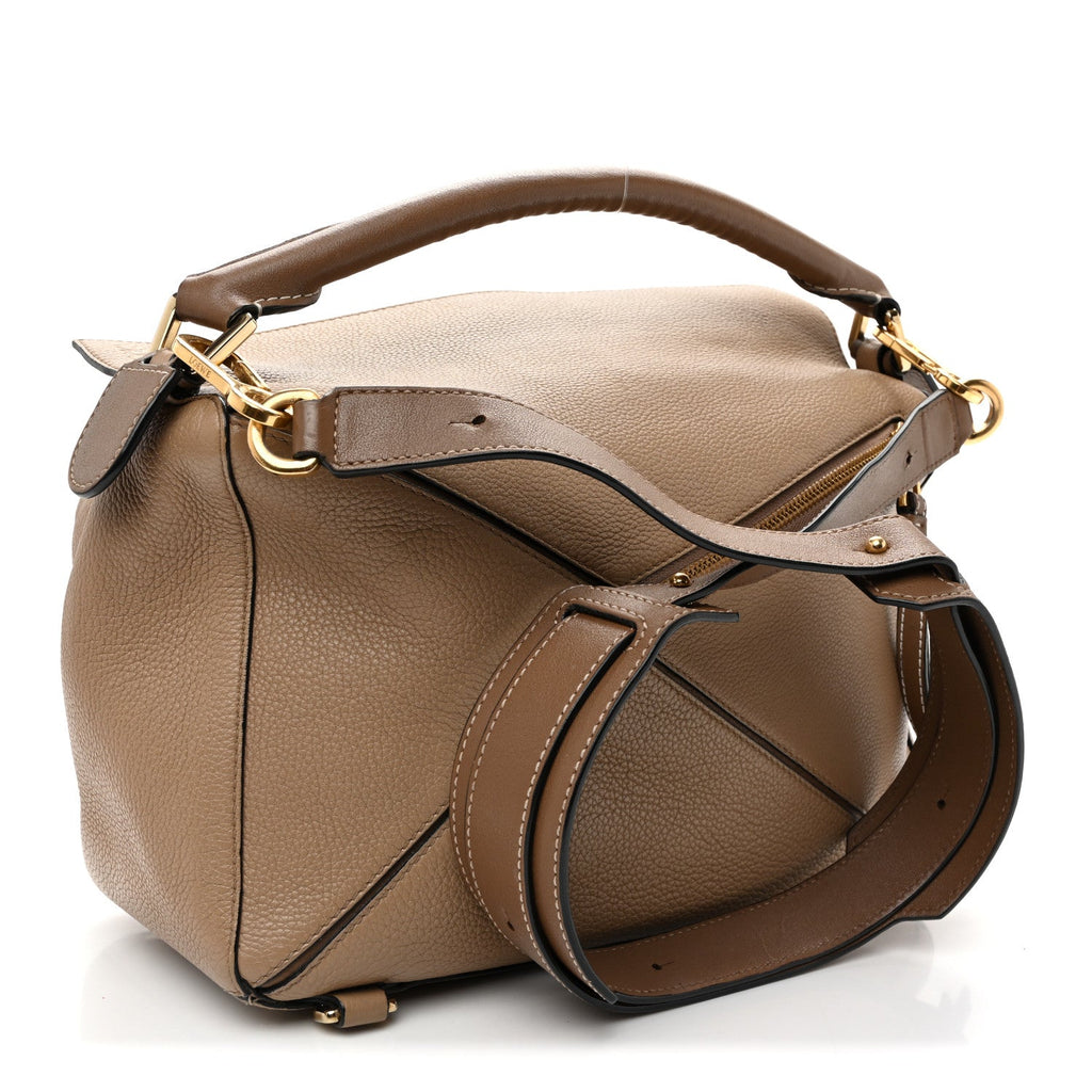 Calfskin Medium Puzzle Bag Sand Mink