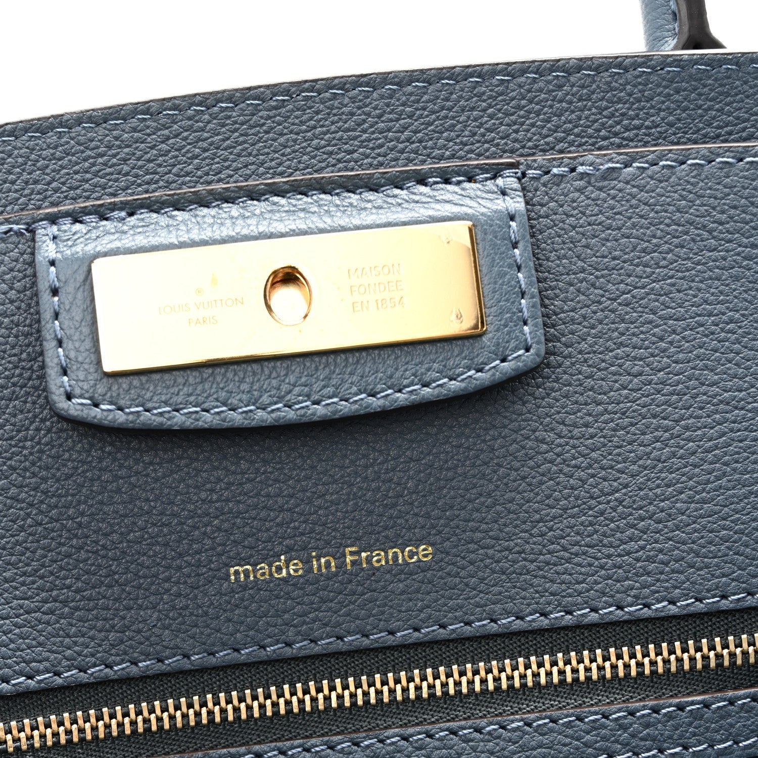 Grained Calfskin Steamer MM Blue