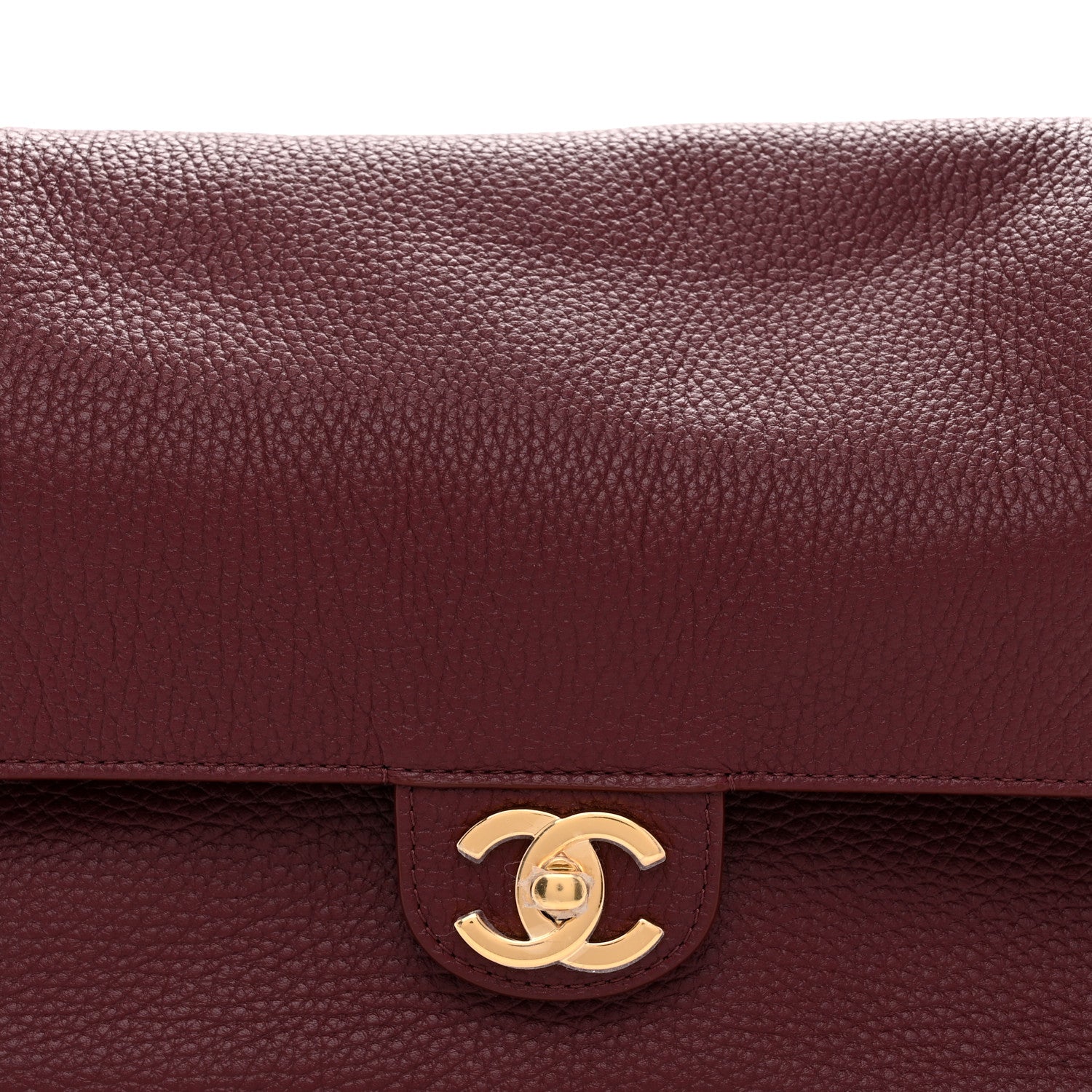 Grained Calfskin Small Souplissimo Maxi Flap Burgundy