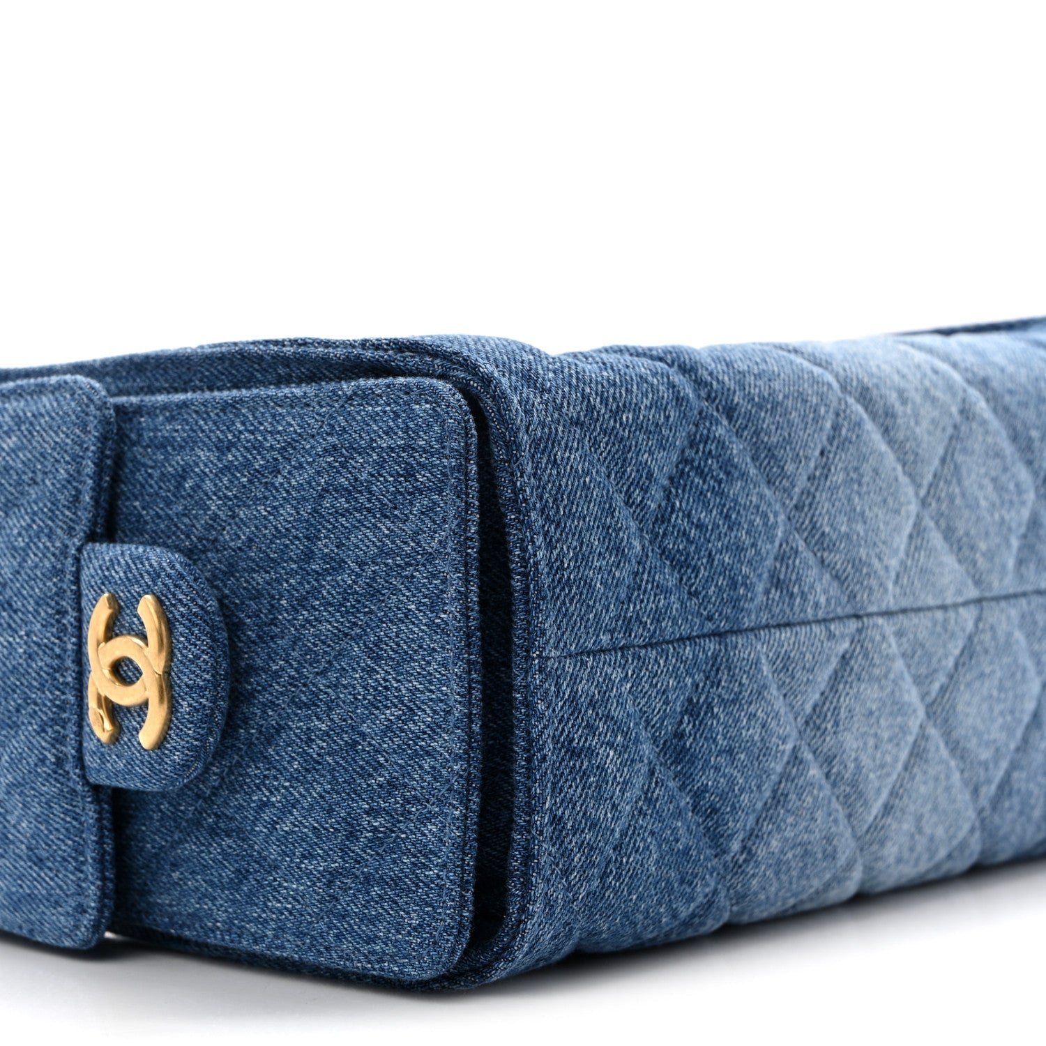 Washed Denim Quilted Mini Chanel 25 Handbag Blue