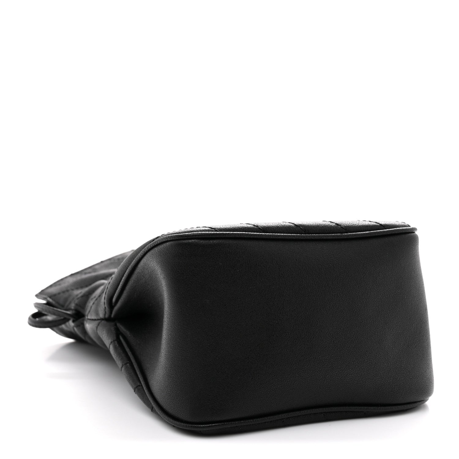 Sakai Be Green Calfskin Diagonal Stitched Mini Blondie Bucket Bag Black
