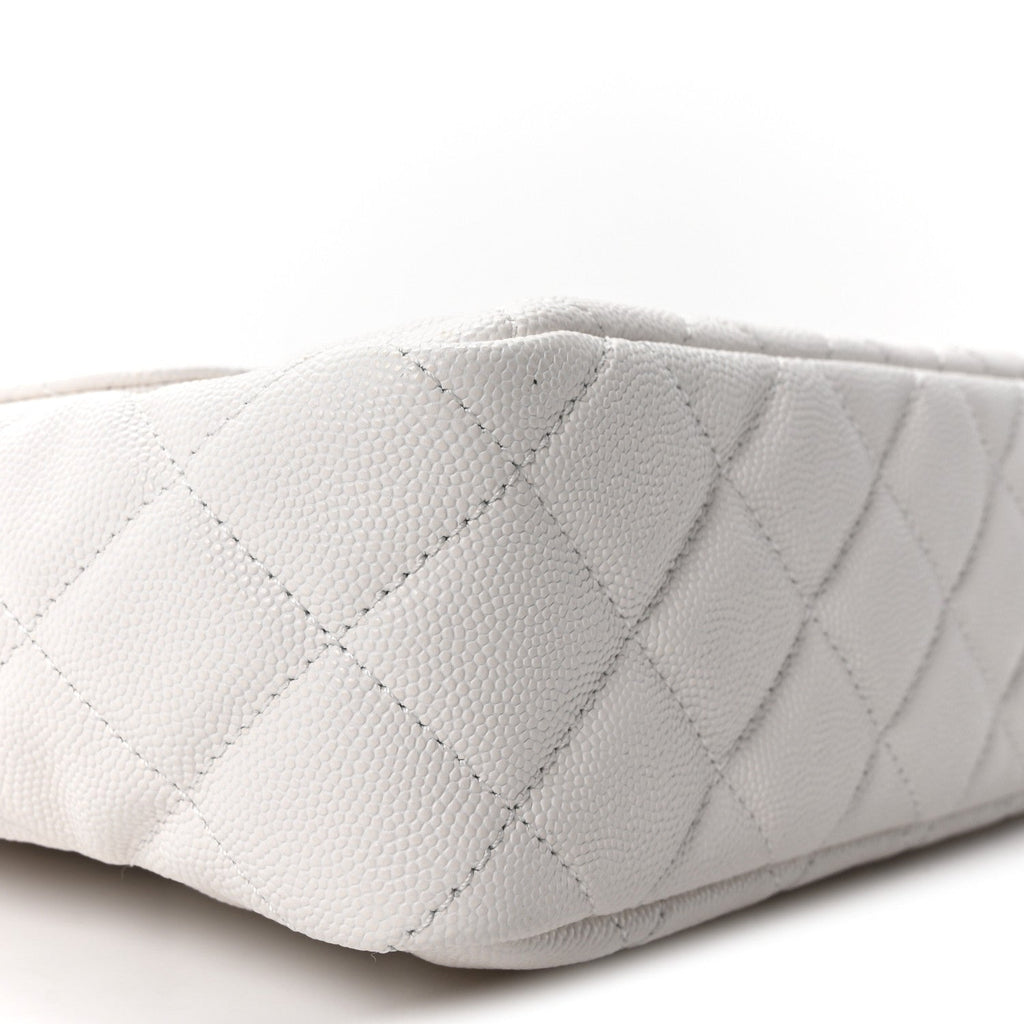 Caviar Quilted Wavy CC Hobo White