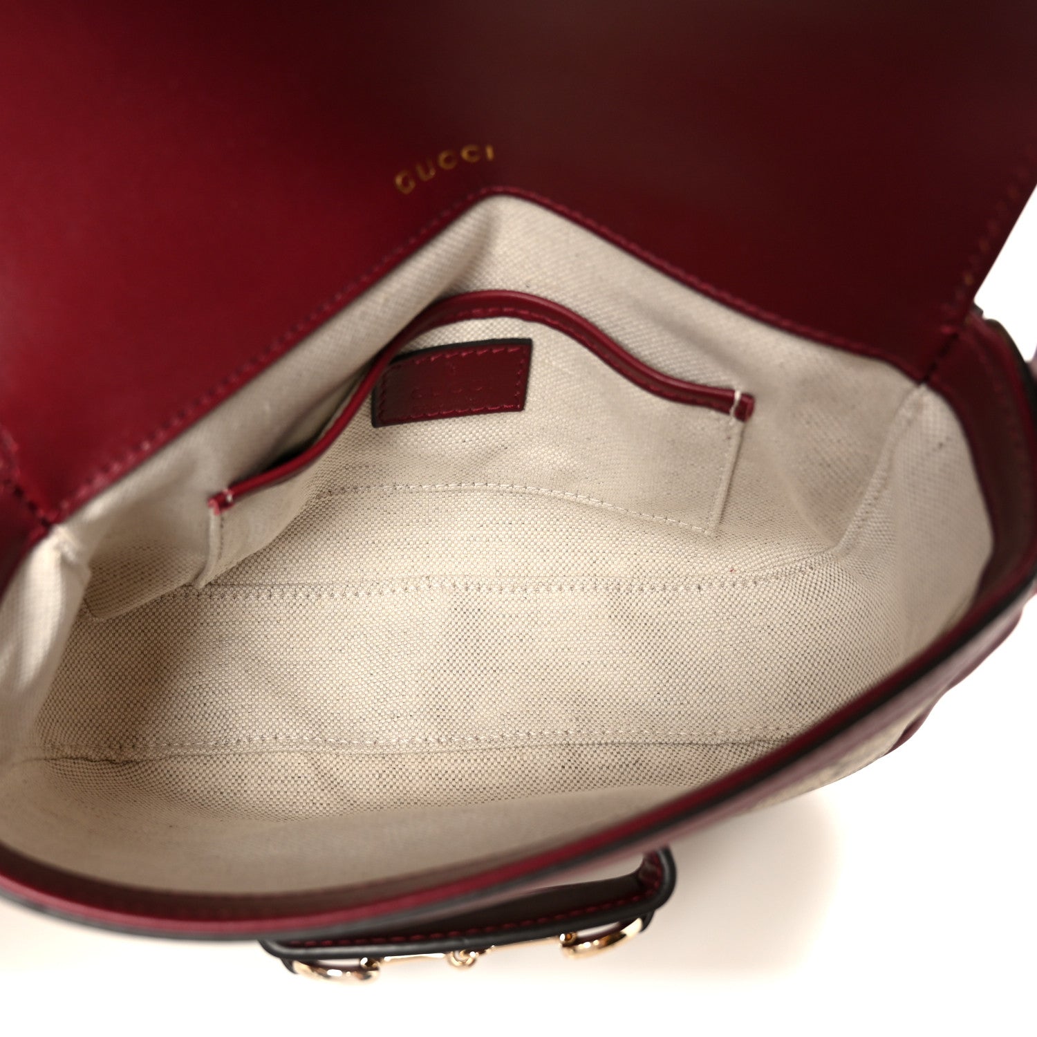 GG Supreme Monogram Horsebit 1955 Soft Small Shoulder Bag Beige Ebony Rosso Ancora