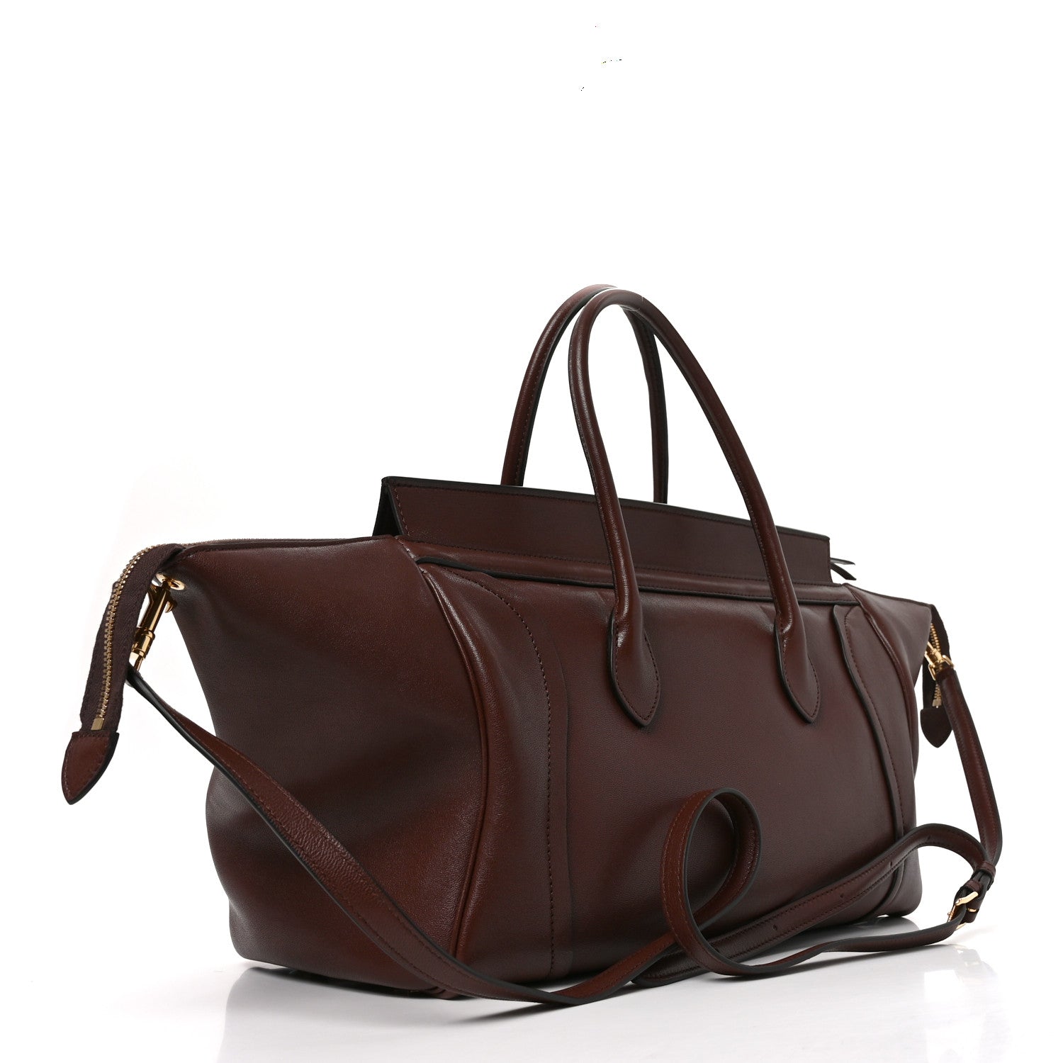 Supple Shiny Lambskin Medium Smiling New Luggage Brick