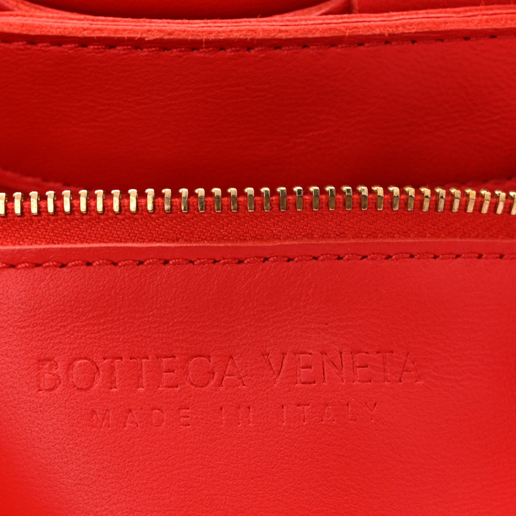 Lambskin Maxi Intrecciato Small Cassette Crossbody Bag Redstone