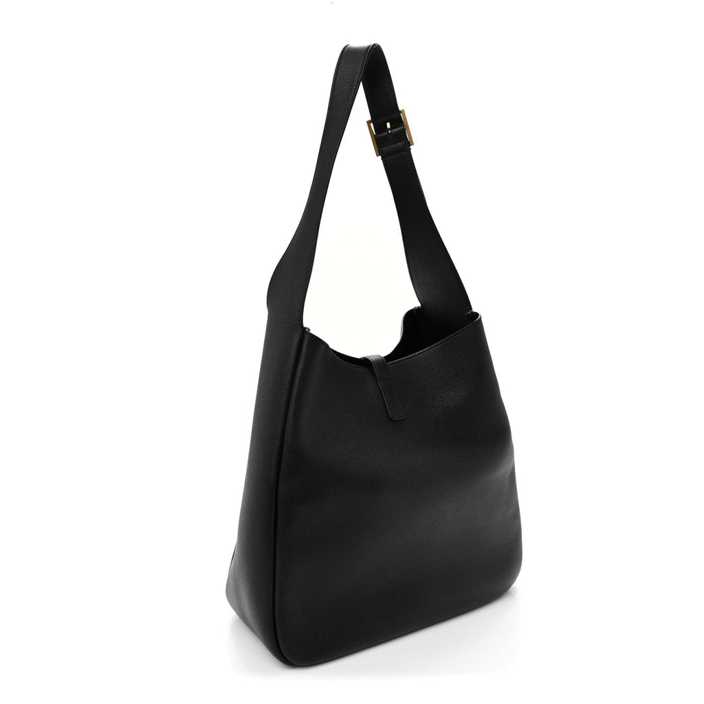 Smooth Calfskin Large Le 5 A 7 Soft Hobo Black