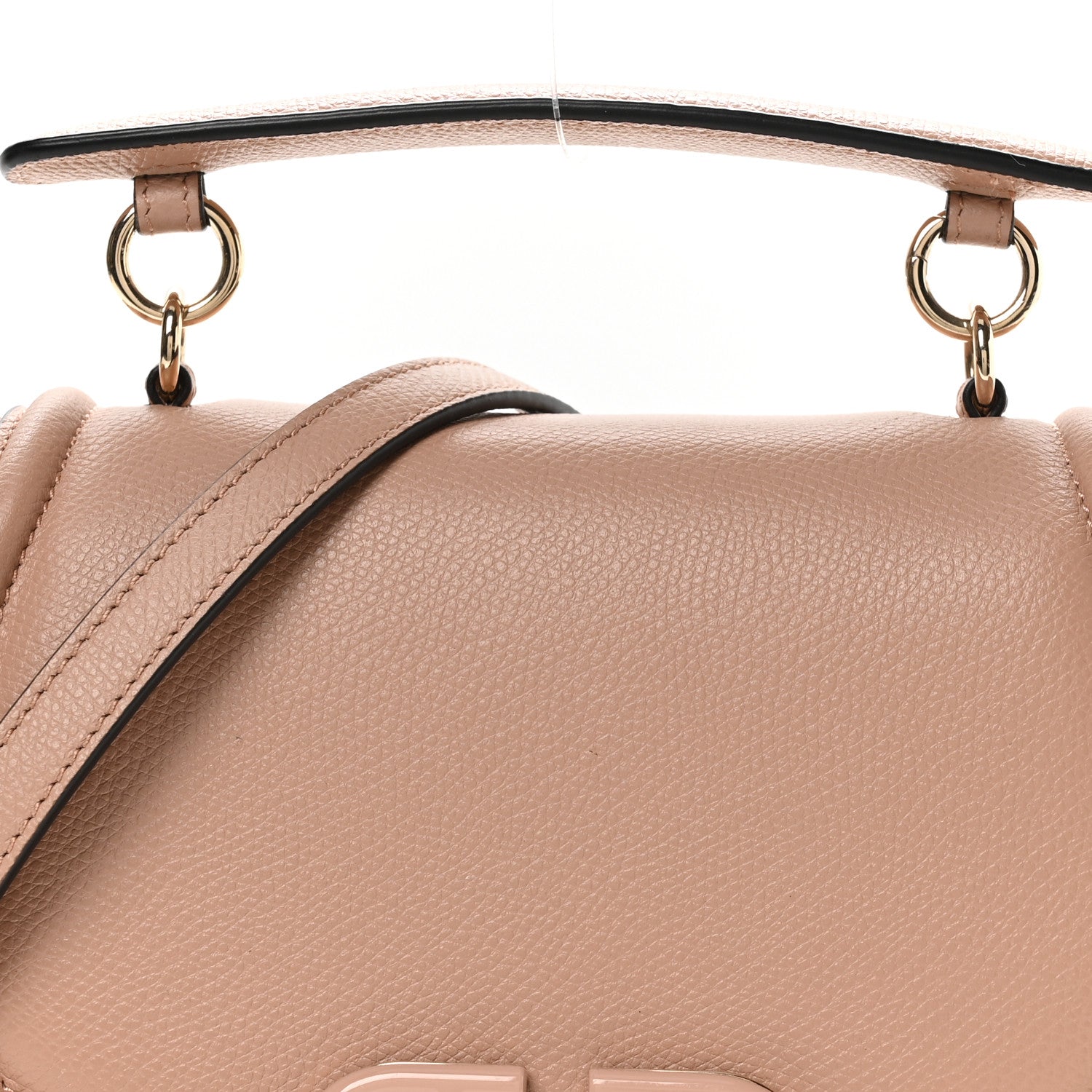 Grainy Calfskin VSling Saddle Bag Rose Cannelle