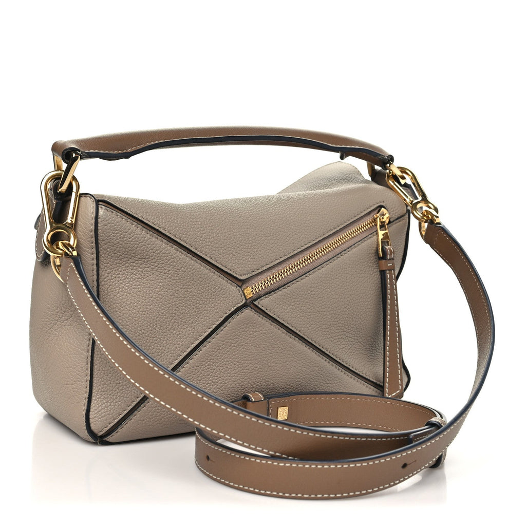 Grained Calfskin Small Puzzle Bag Sand Mink
