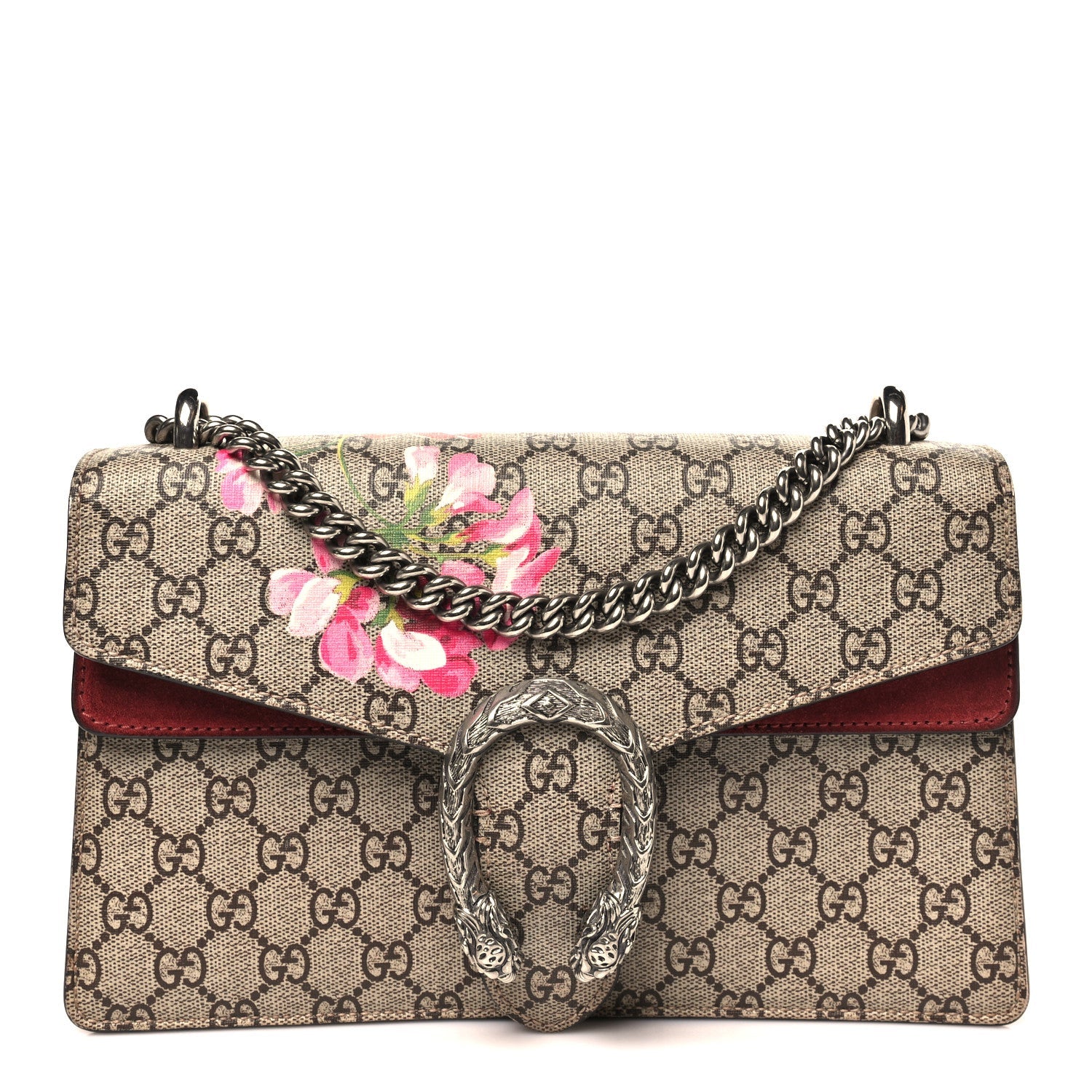 GG Supreme Monogram Blooms Small Dionysus Shoulder Bag Beige Multicolor Dry Rose
