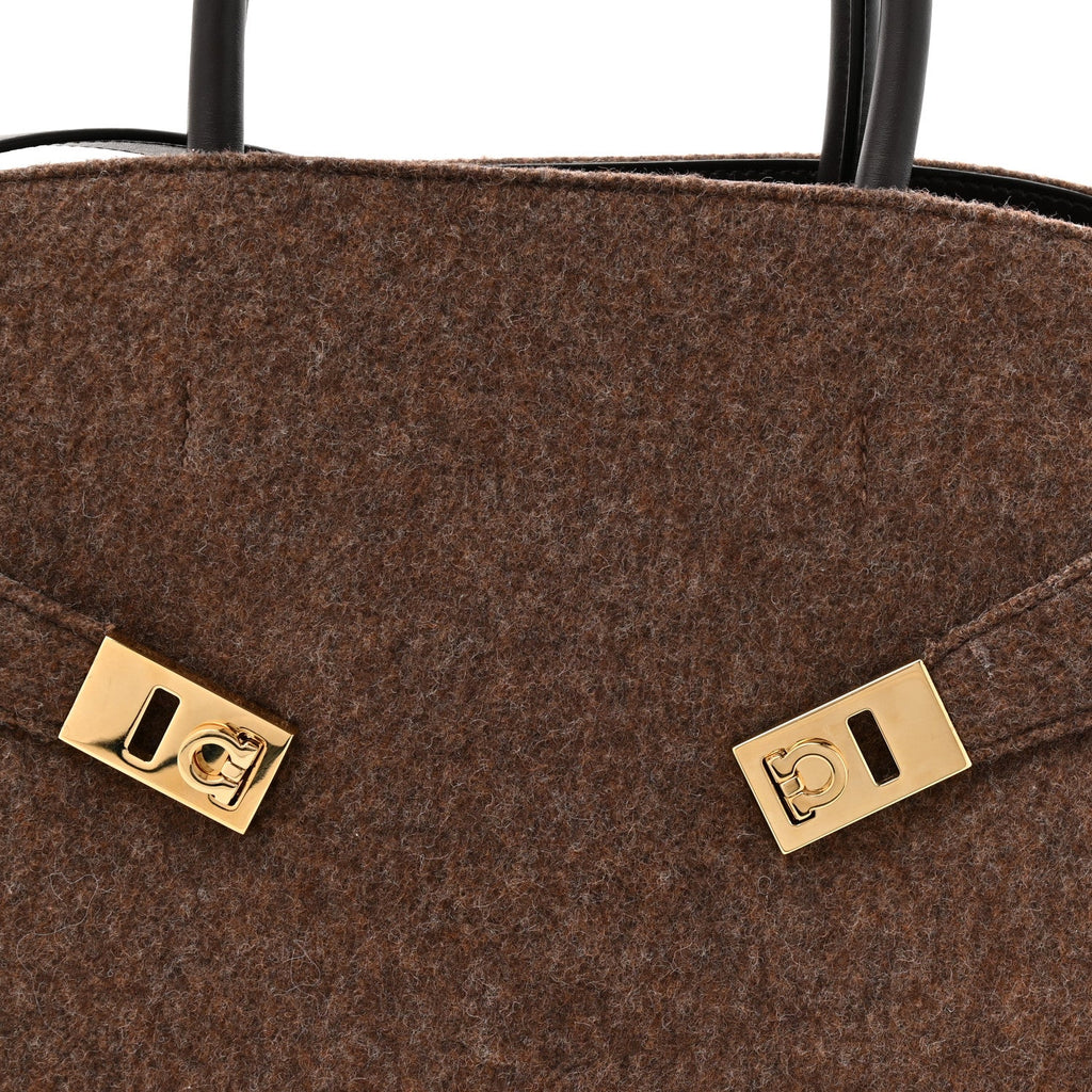 Wool Felt Medium Hug Bag Brown